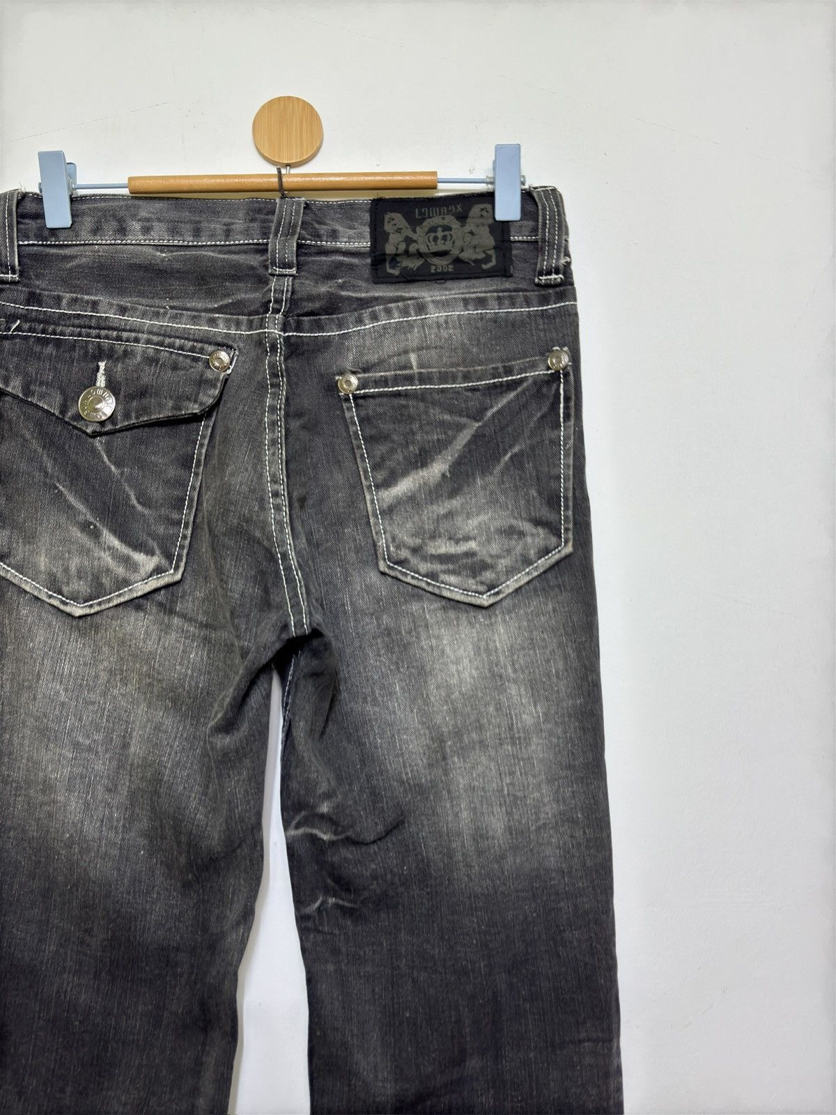Hysteric Glamour Lowbox Black Acid Wash Claw Mark Denim Vintage Y2K Jeans Size US 29 - 10 Thumbnail
