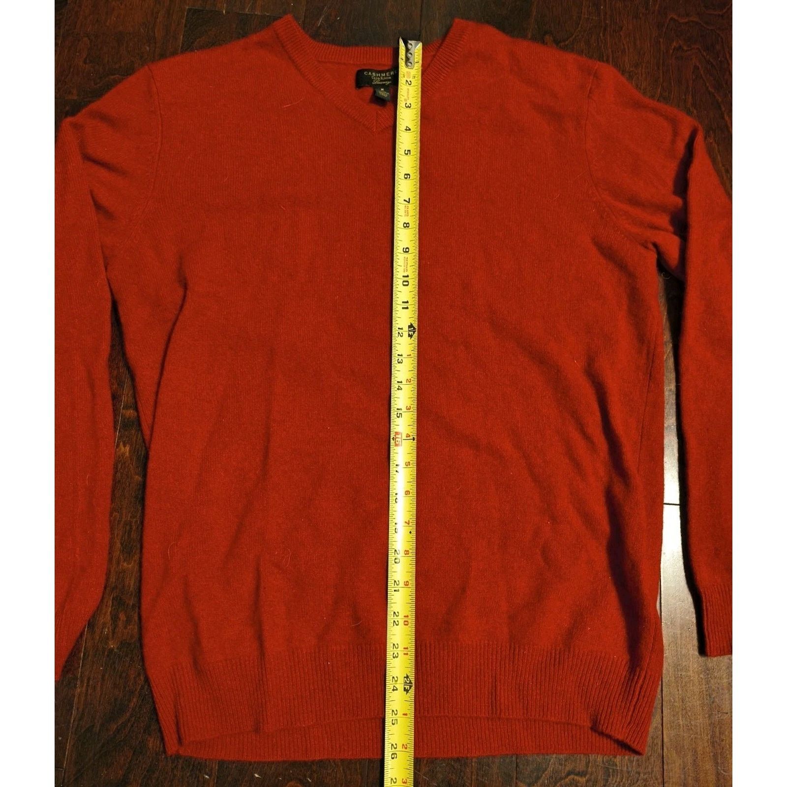 Club Room Club Room M Red 100% Cashmere V-Neck Knit Pullover Sweater Size US M / EU 48-50 / 2 - 2 Thumbnail