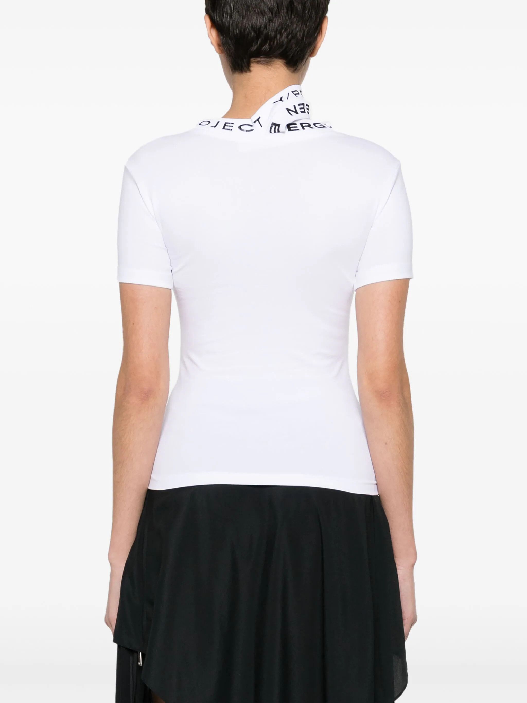 Y/Project o1s22i1n0924 Triple Collar T-Shirt in White Size XS / US 0-2 / IT 36-38 - 4 Thumbnail