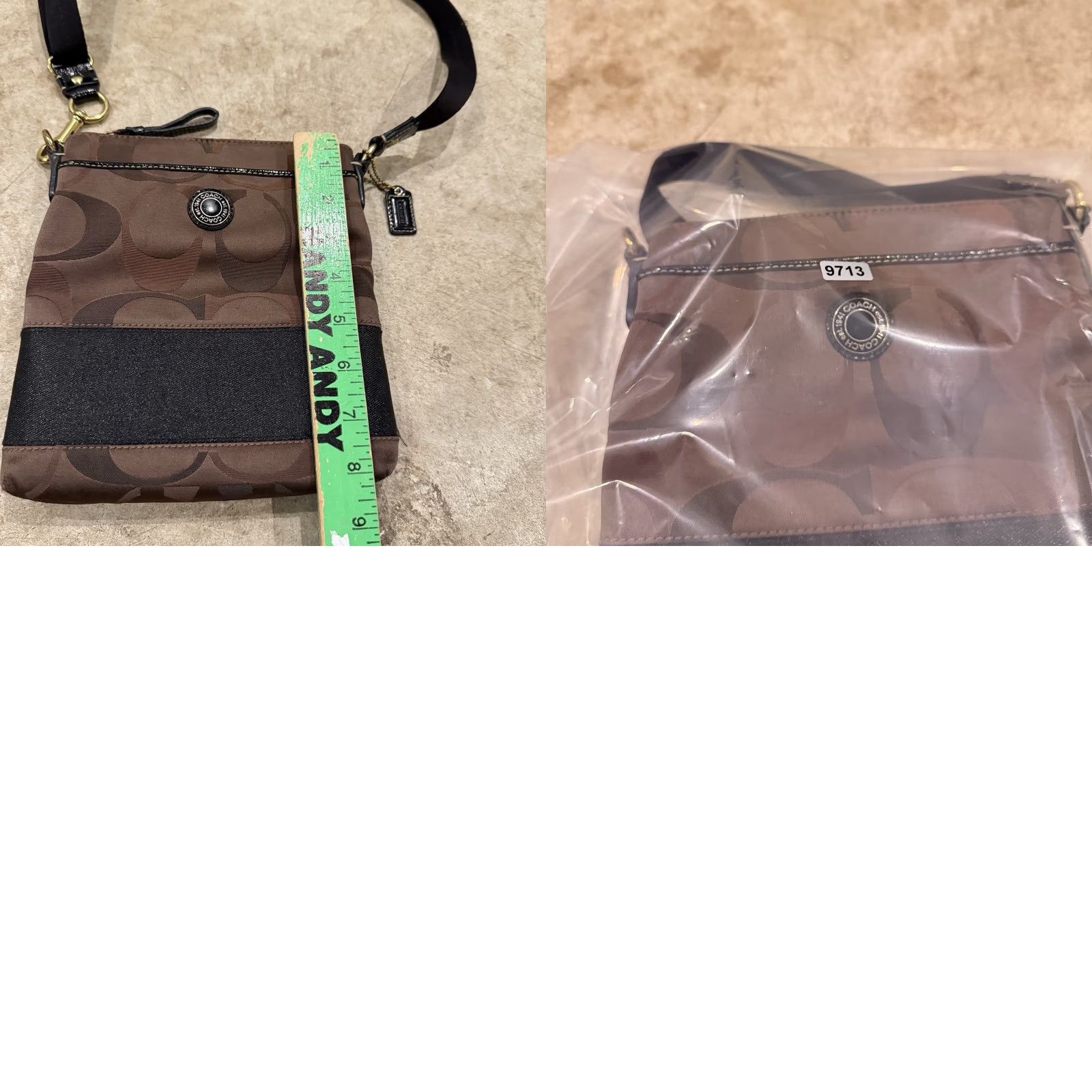 Coach Coach Crossbody Bag Logo Brown with Adjustable Straps Canvas Women’s Size ONE SIZE - 8 Thumbnail