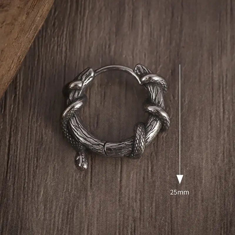 Jewelry × Vintage Creative Snake Winding Plant Vine Hoop Earrings Size ONE SIZE - 4 Thumbnail