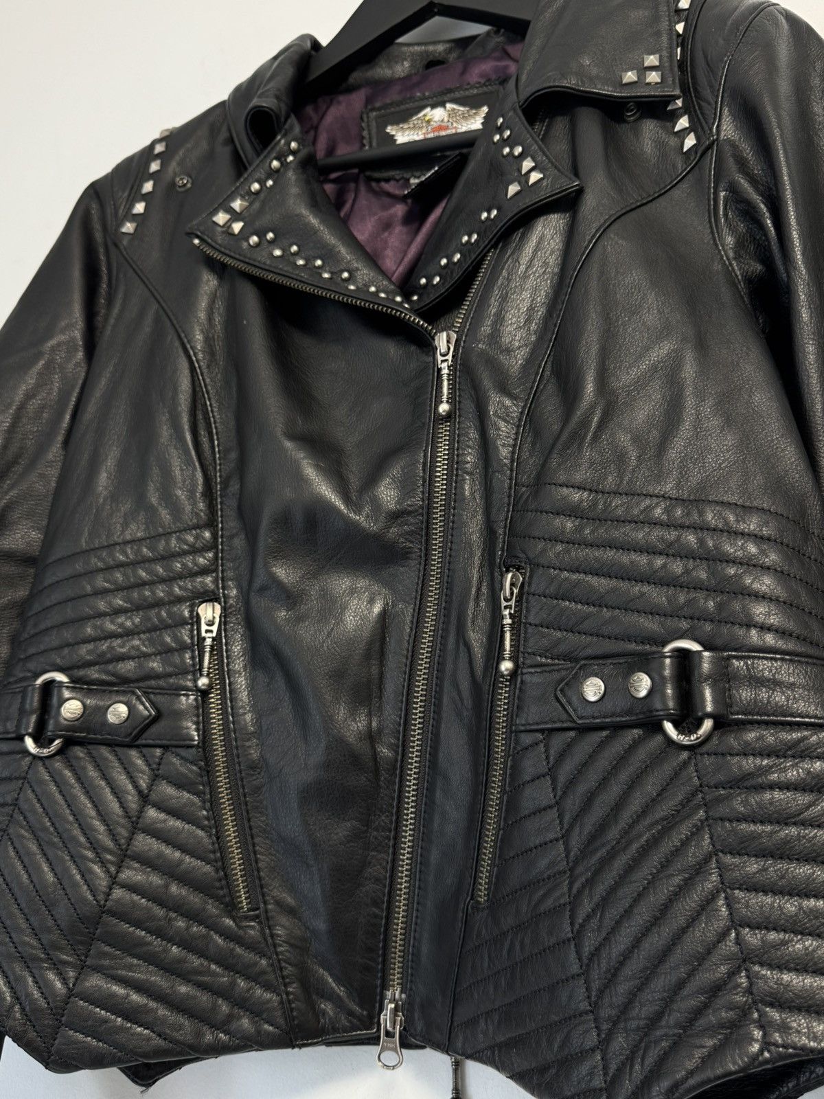 Harley Davidson Harley Davidson Vintage 90’S Leather Jacket Women’s Moto Size S / US 4 / IT 40 - 7 Thumbnail