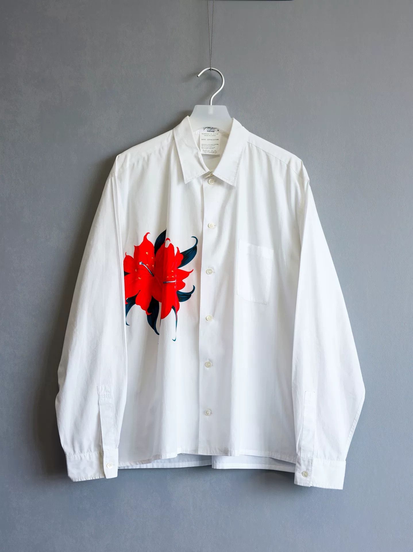 Yohji Yamamoto Yohji Yamamoto Red Floral Long Sleeve Shirt Size US M / EU 48-50 / 2 - 1 Thumbnail