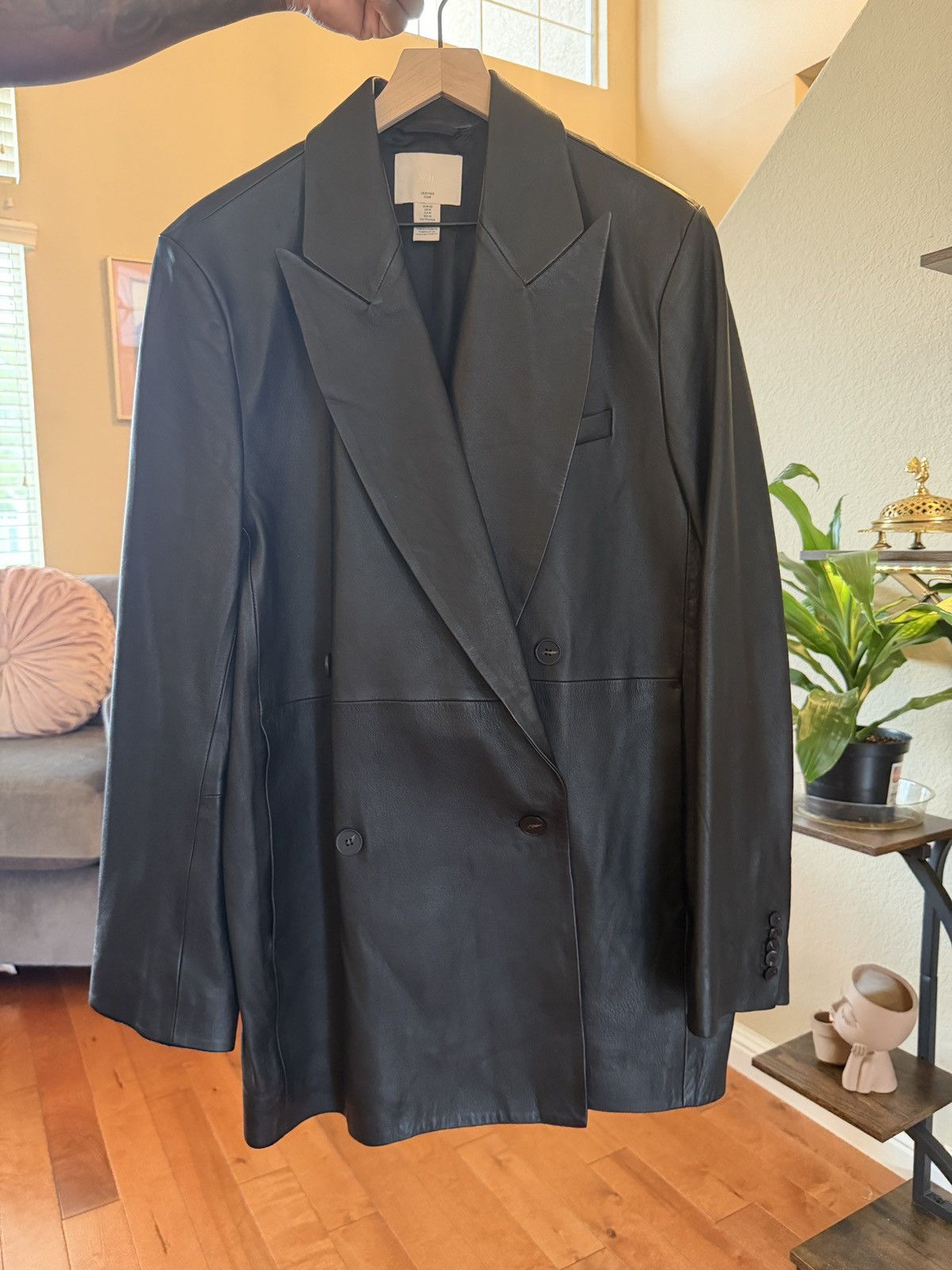 H&M Double Breasted Leather Jacket Size M / US 6-8 / IT 42-44 - 1 Thumbnail
