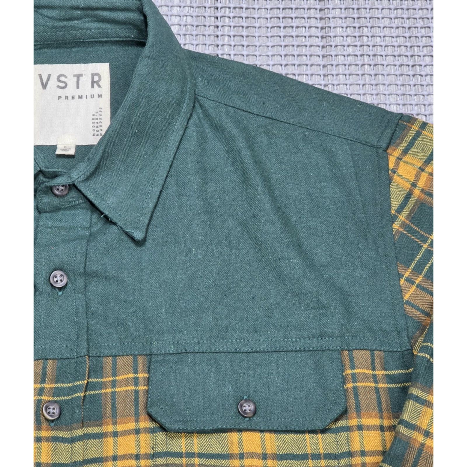 Vintage VSTR Premium Shirt Mens L Green Plaid Button-Up Long Sleeve Collared Size US L / EU 52-54 / 3 - 3 Thumbnail