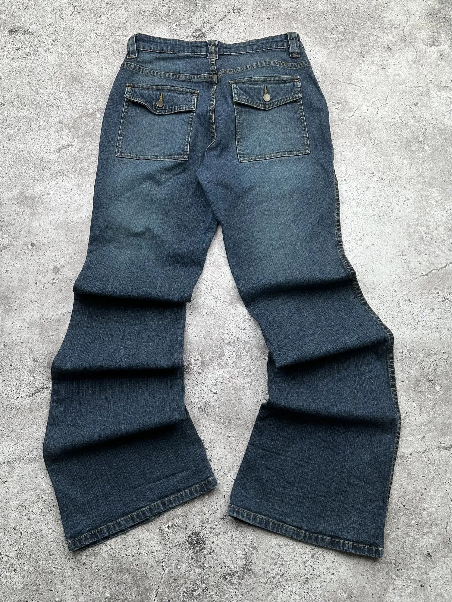 Japanese Brand Vintage Cargo Flare Jeans C258(V546) Size 27" / US 4 / IT 40 - 5 Thumbnail