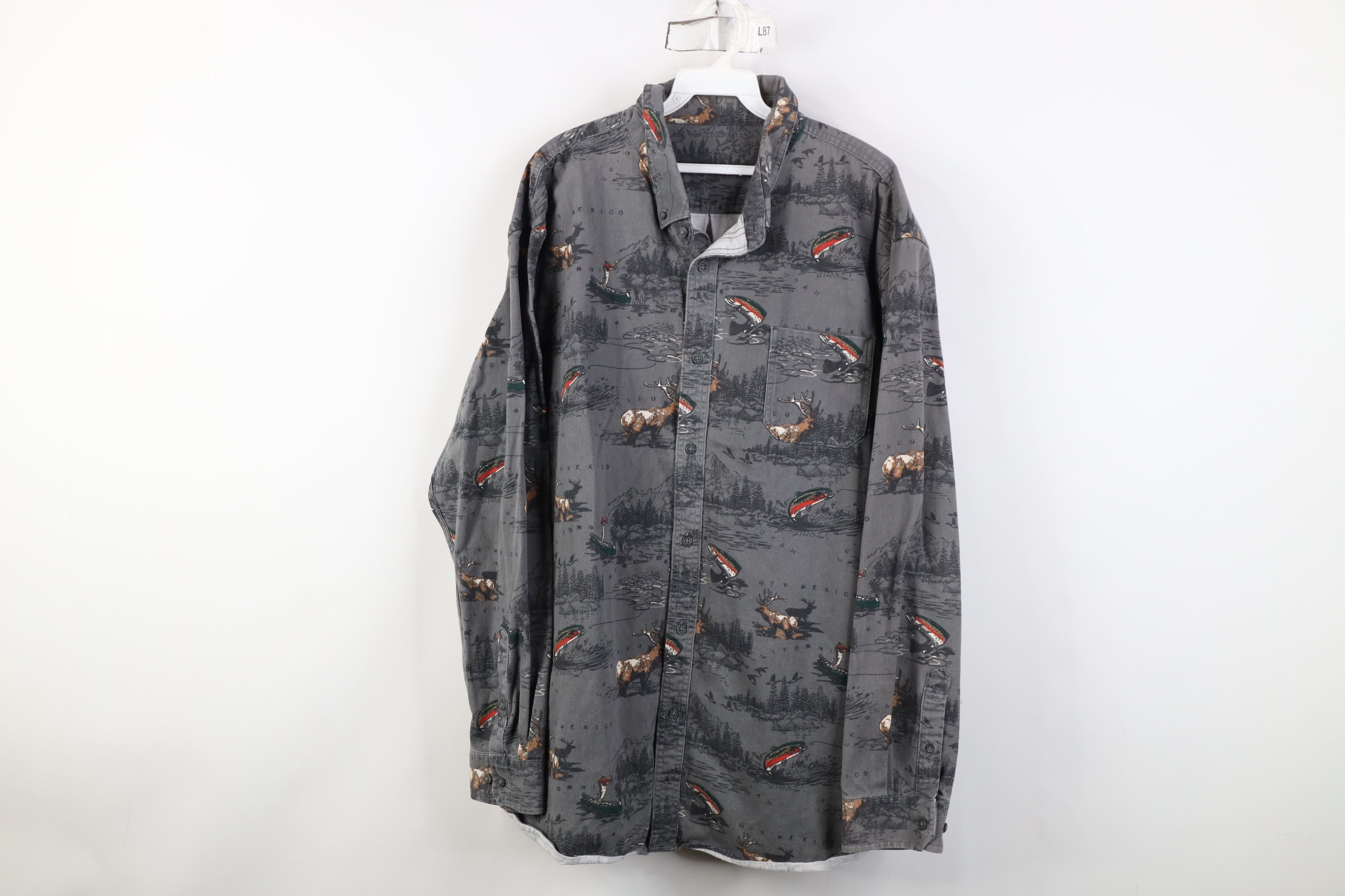 Vintage Vintage 90s Hunting Fishing All Over Collared Button Shirt Size US XXL / EU 58 / 5 - 1 Thumbnail