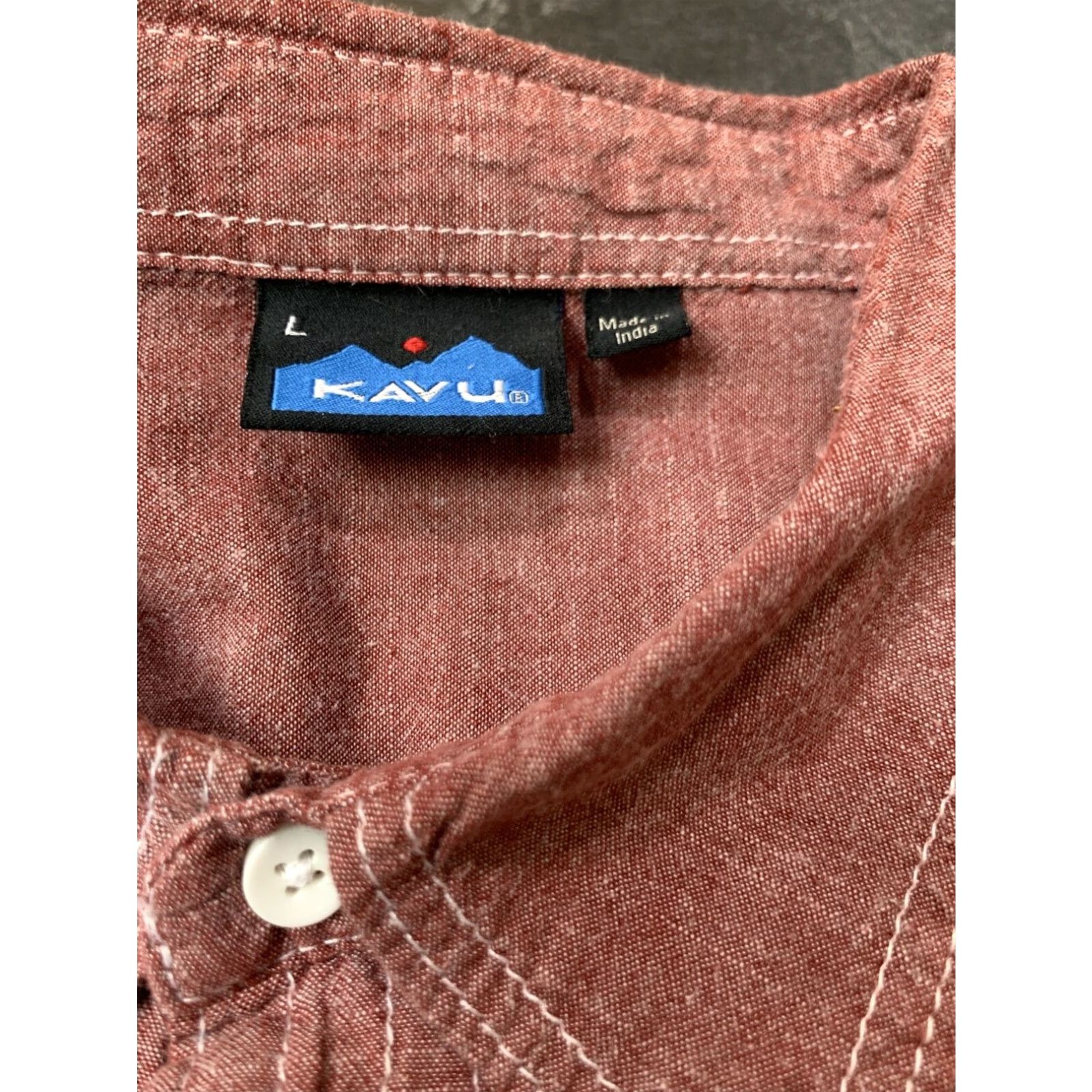 KAVU KAVU Men's Large Long Sleeve Button Up Shirt Brick Red Size US L / EU 52-54 / 3 - 4 Thumbnail