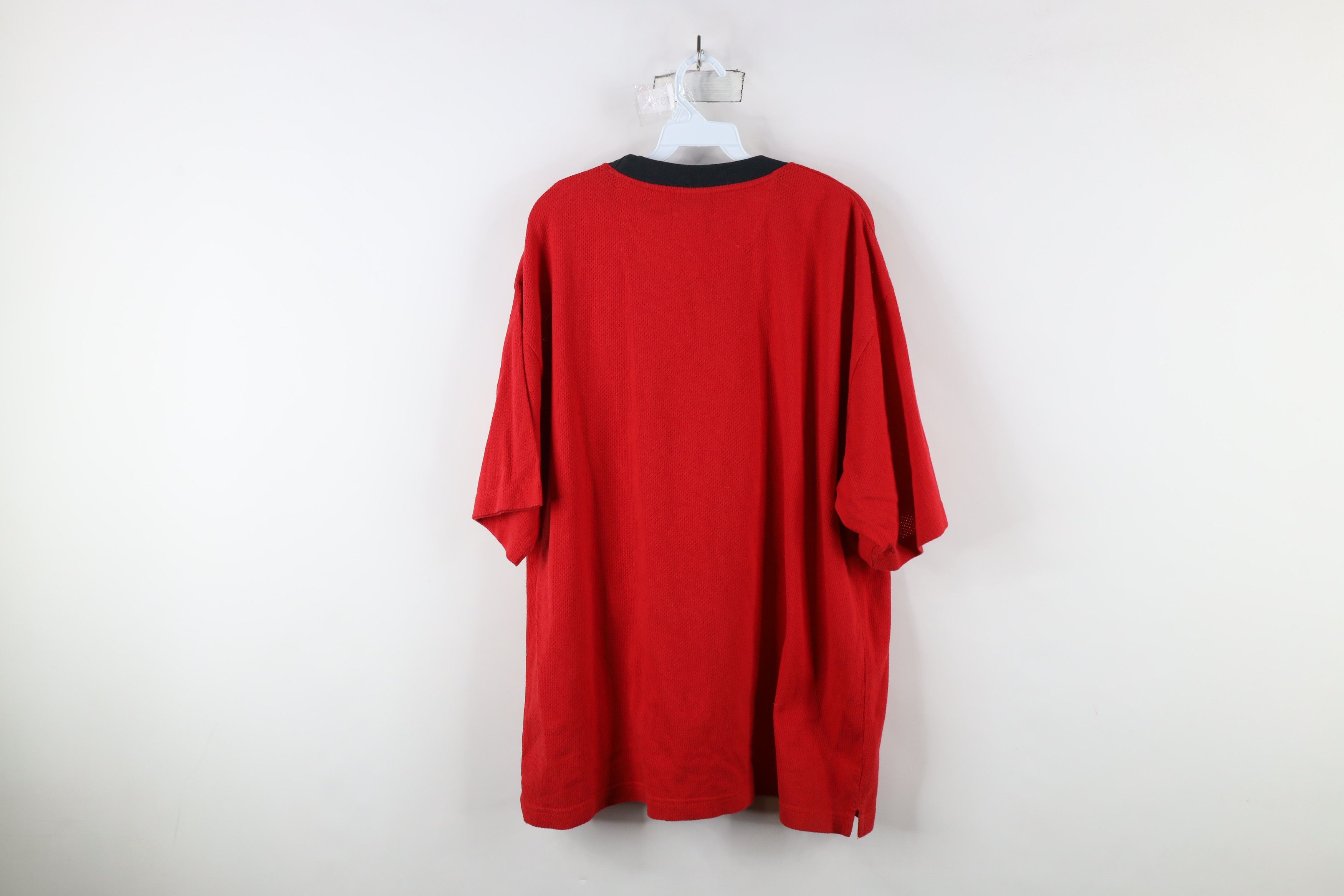 Vintage Vintage 90s Spell Out Ohio State University Mesh T-Shirt Red Size US XL / EU 56 / 4 - 8 Thumbnail