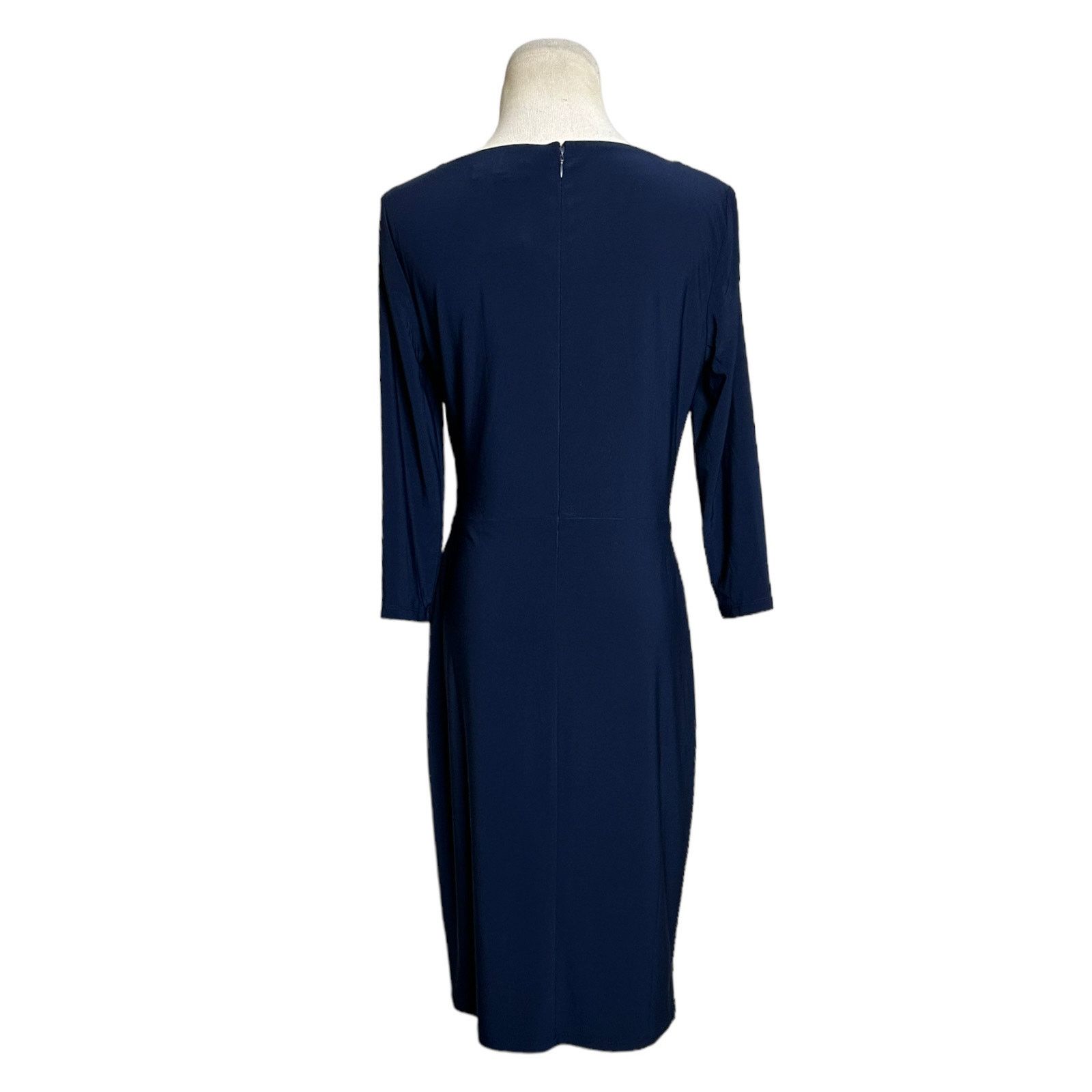 Ralph Lauren Ralph Lauren navy blue 3/4 sleeves cowl neck dress size 2 Size XS / US 0-2 / IT 36-38 - 3 Thumbnail