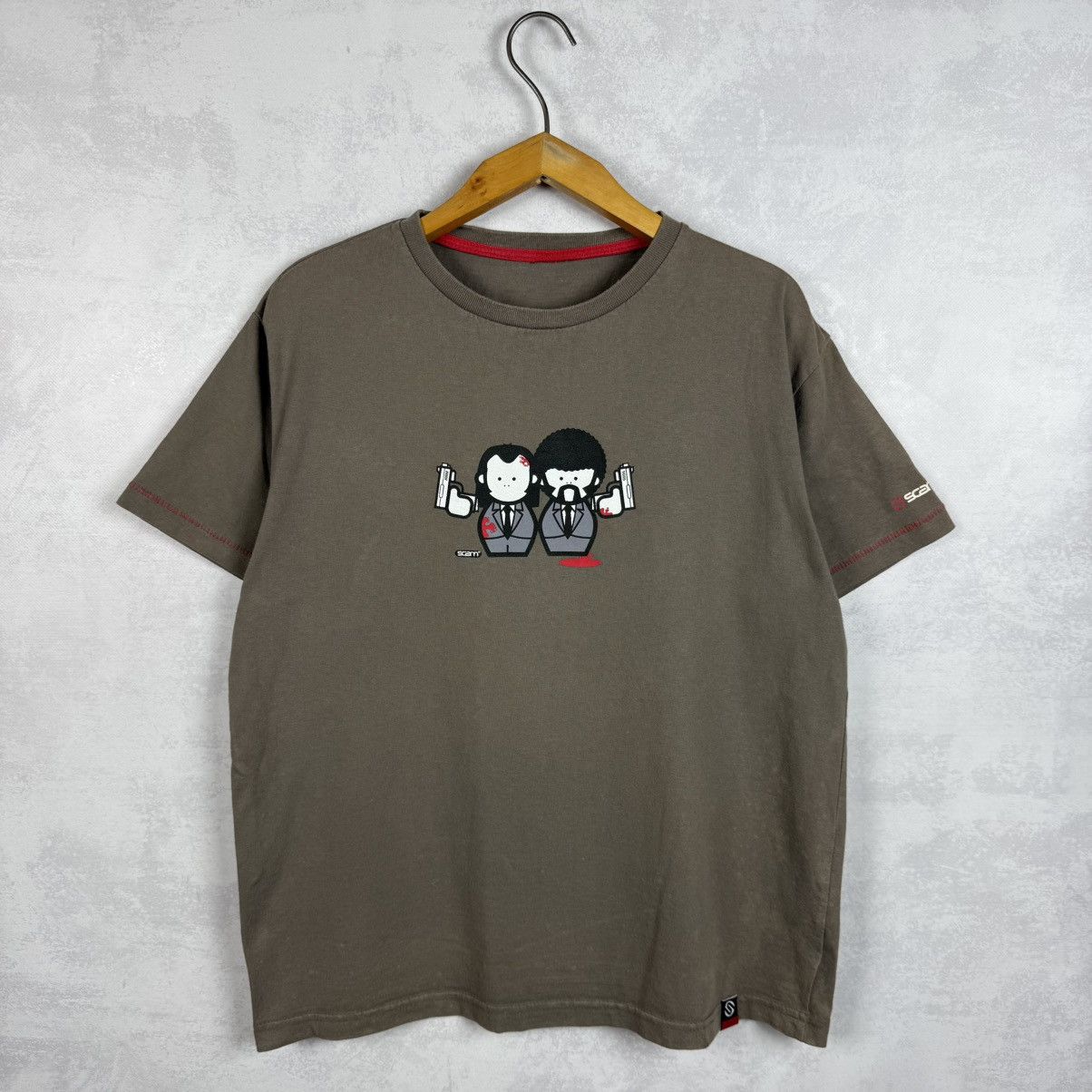 Vintage Vintage Pulp Fiction Brown T-Shirt Scam Size US M / EU 48-50 / 2 - 1 Thumbnail
