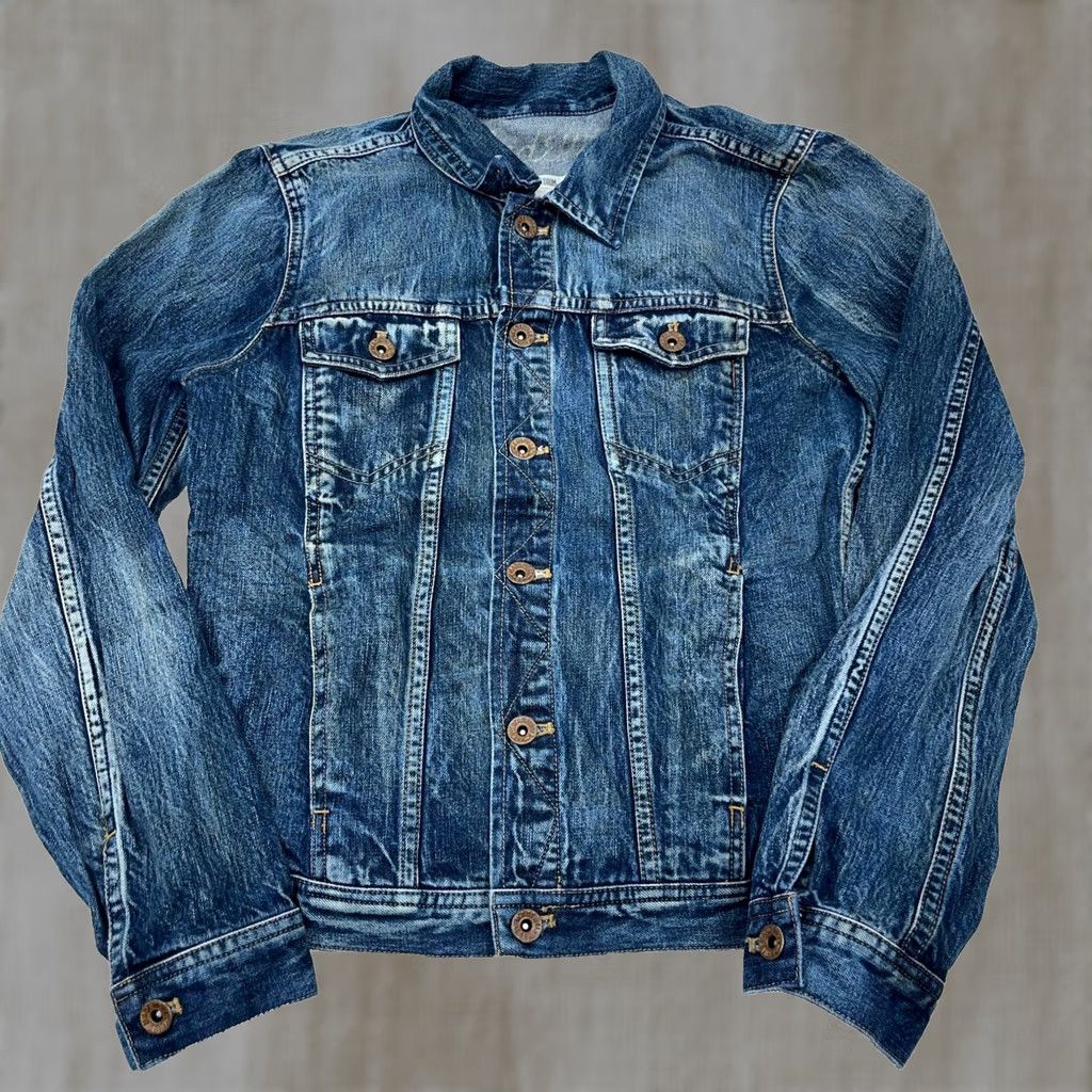 Madewell Madewell Jacket Women M Denim Blue Jean Dark Wash Faded Trucker Retro 80s 90s Hipster Modern Classic Biker All Seasons Pockets Size 32" / US 10 / IT 46 - 1 Thumbnail