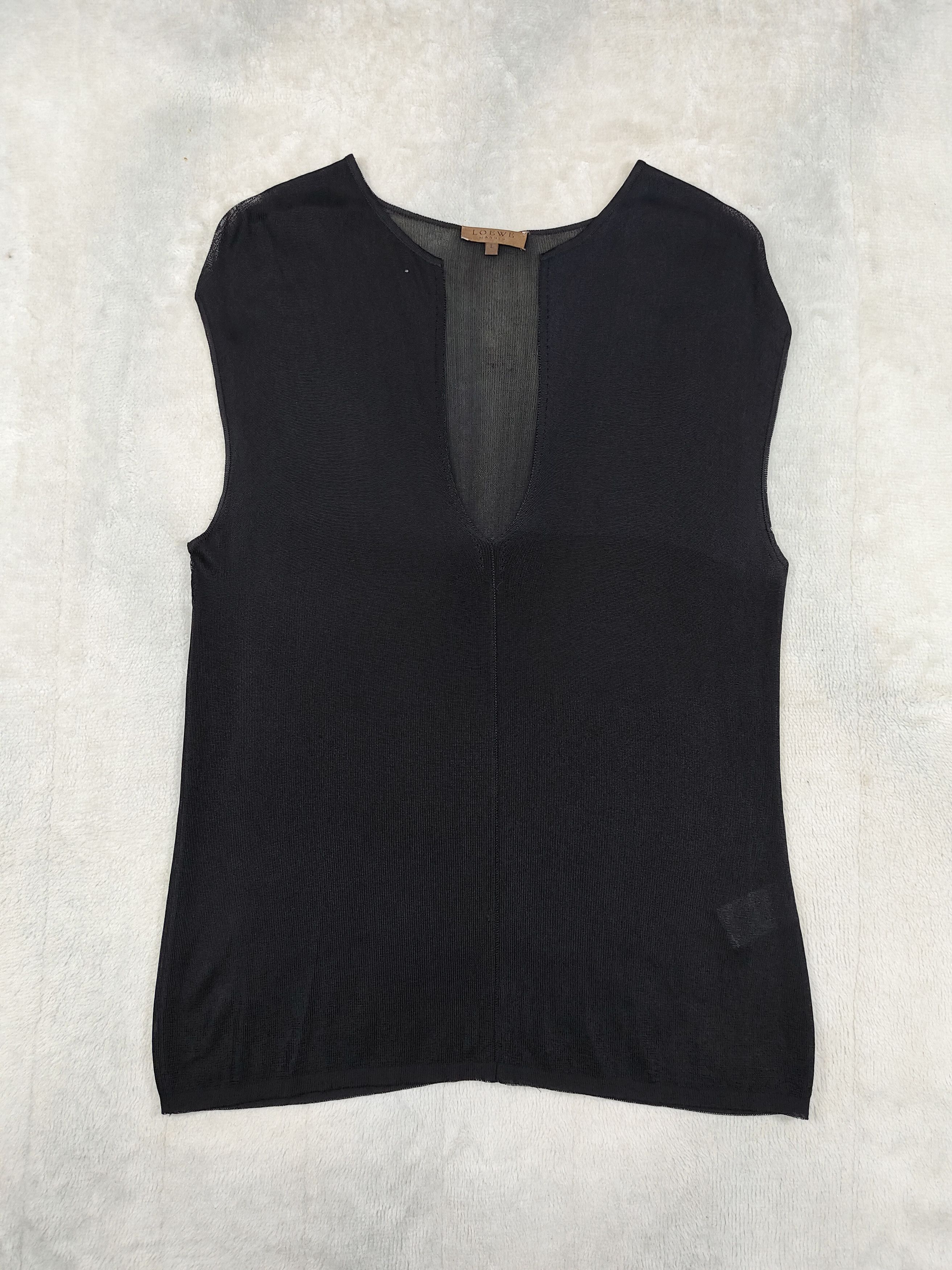 Loewe 💥 Vtg Loewe Madrid Rayon Sleeveless Blouses Size L / US 10 / IT 46 - 5 Thumbnail