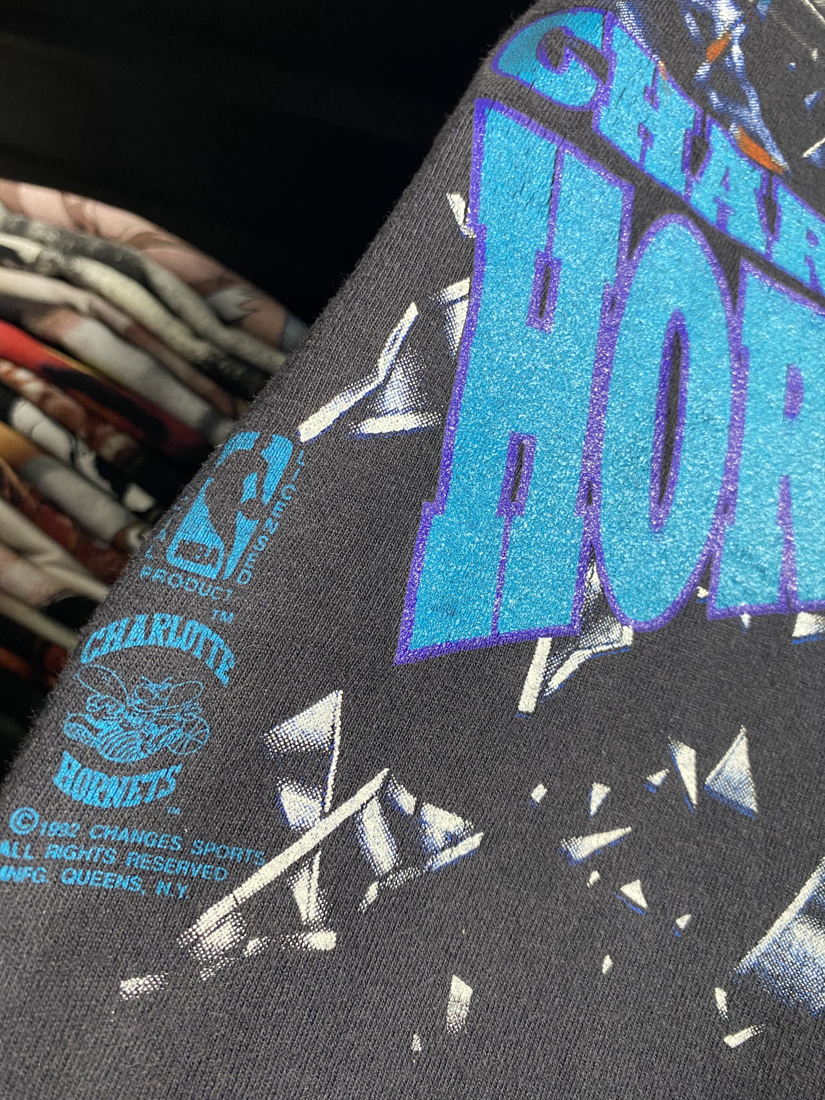 NBA Vintage Charlotte Hornets Glass Crack 90s Size US L / EU 52-54 / 3 - 2 Thumbnail