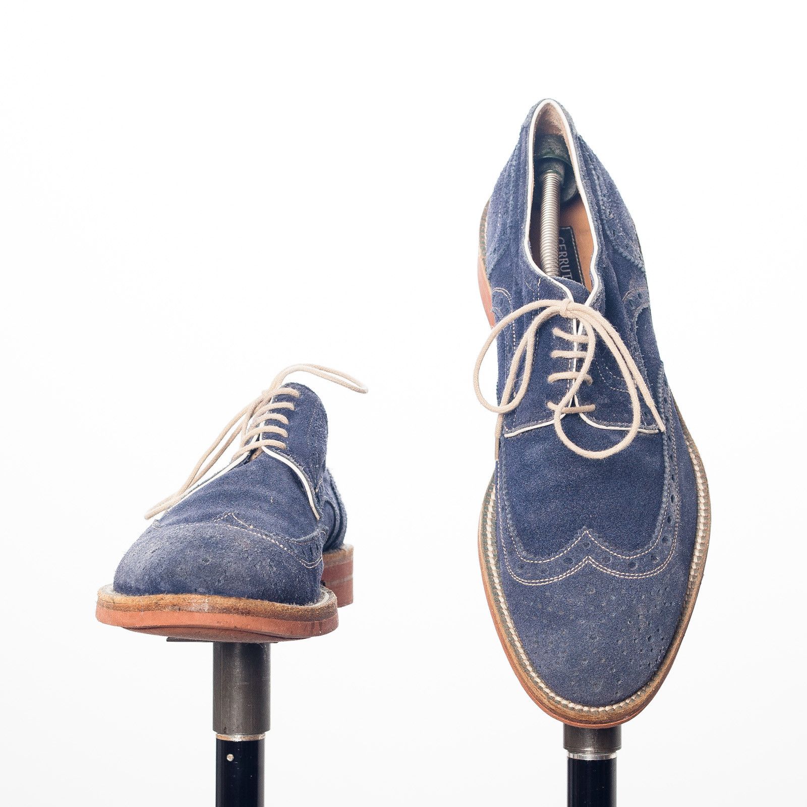 Cerruti 1881 CERRUTI 1881 Blue Suede Brogue Shoes Italy Made EU41 Size US 8 / EU 41 - 3 Thumbnail