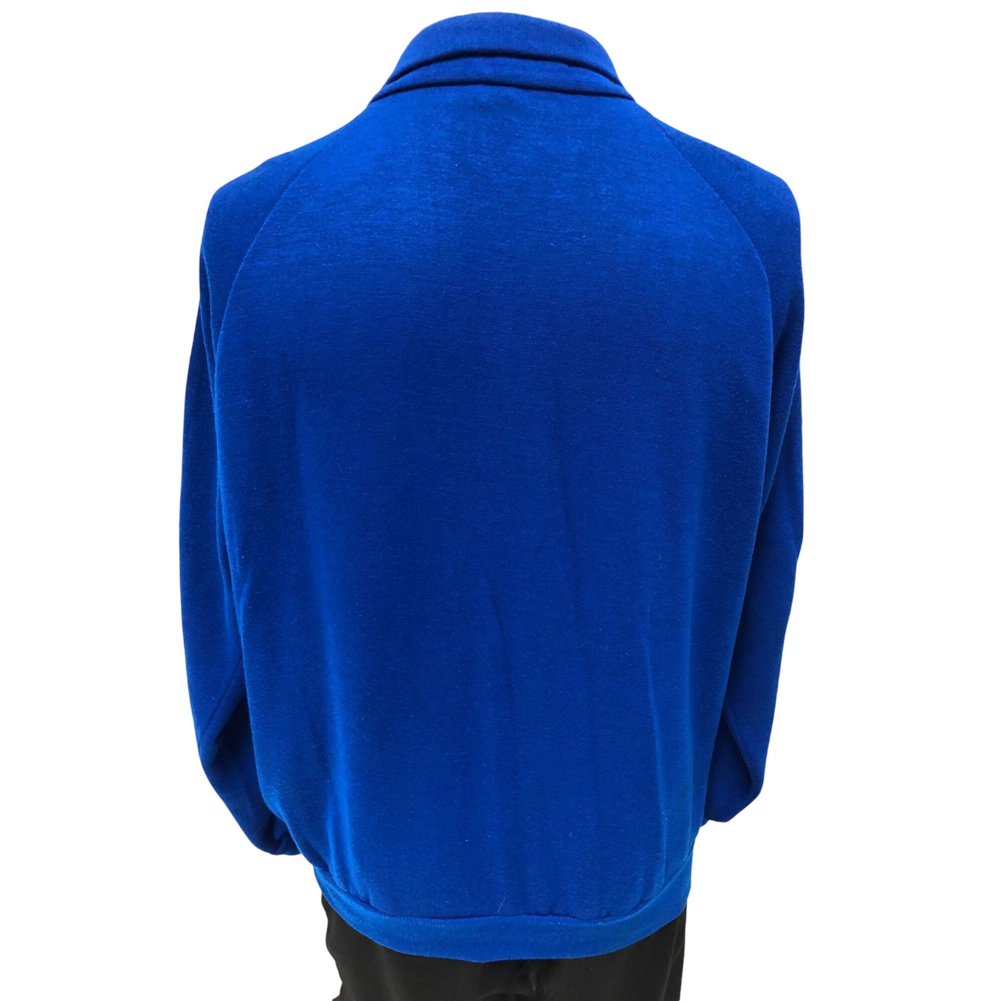 Other Vtg Royal Blue Creslan Acrylic STRIPE Warm Up Jacket Size US XL / EU 56 / 4 - 5 Thumbnail