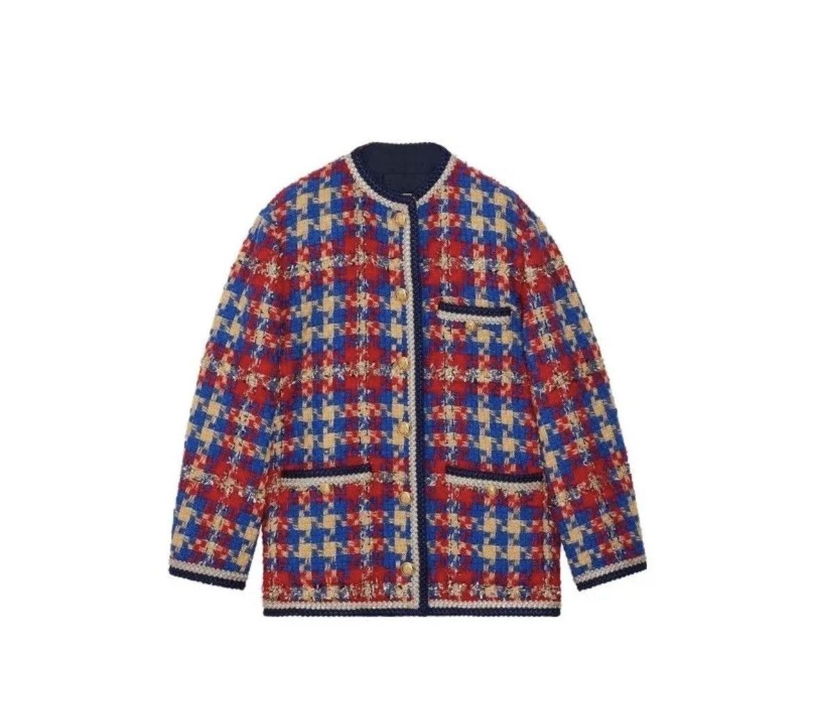 Gucci Gucci Lame Check Wool Tweed Jacket size IT 46 Size L / US 10 / IT 46 - 1 Thumbnail