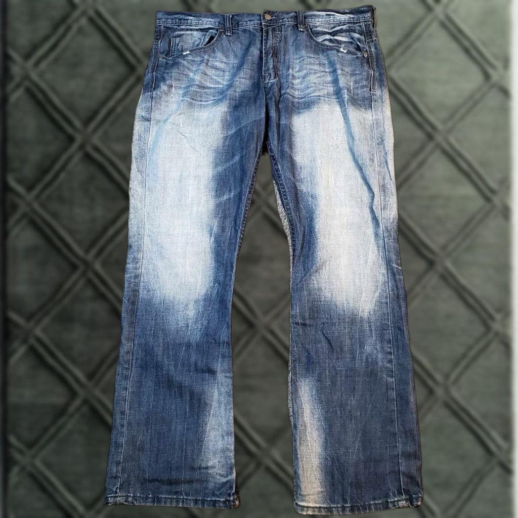 Buffalo David Bitton Buffalo David Bitton Jeans Mens 38 Blue Denim Straight Leg 38x31 Regular Inseam 30in 5-Pocket Denim Jeans Size US 38 / EU 54 - 1 Thumbnail