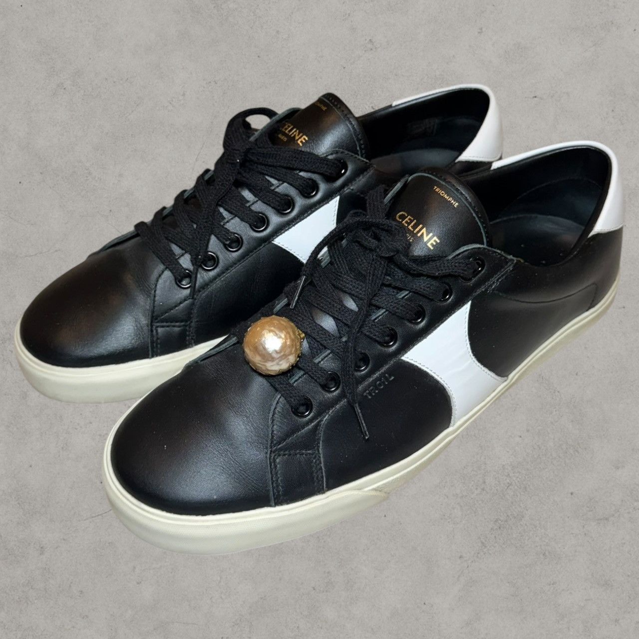Celine Celine Triomphe TR01L Black Sneakers Sz 42 w/ Box Size US 9 / EU 42 - 2 Thumbnail