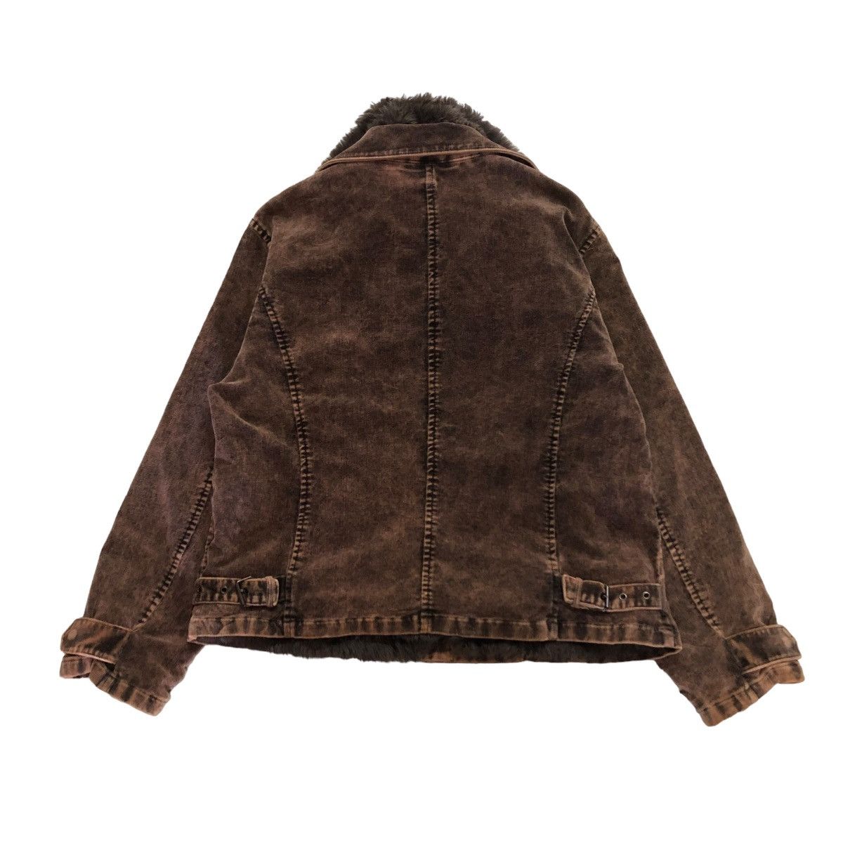 🔥VINTAGE BIKER JACKET DOUBLE COLLAR FUR LINING CREA JAPAN