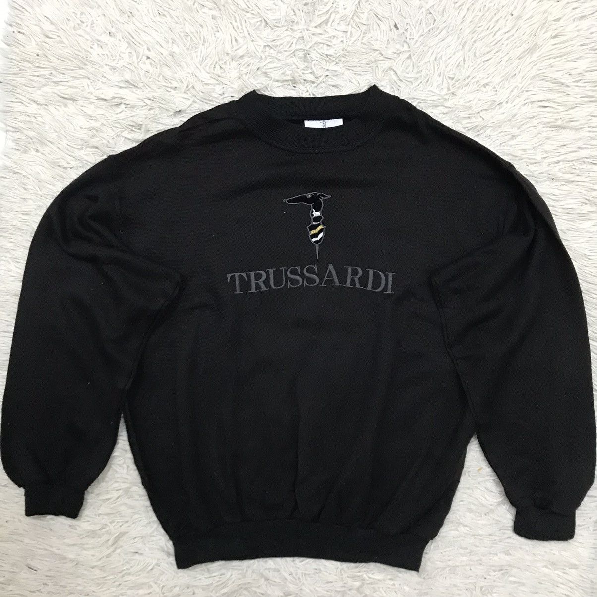 Trussardi × Vintage VINTAGE 90s TRUSARRDI EMBROIDERY LOGO SWEATSHIRT Size US M / EU 48-50 / 2 - 7 Thumbnail