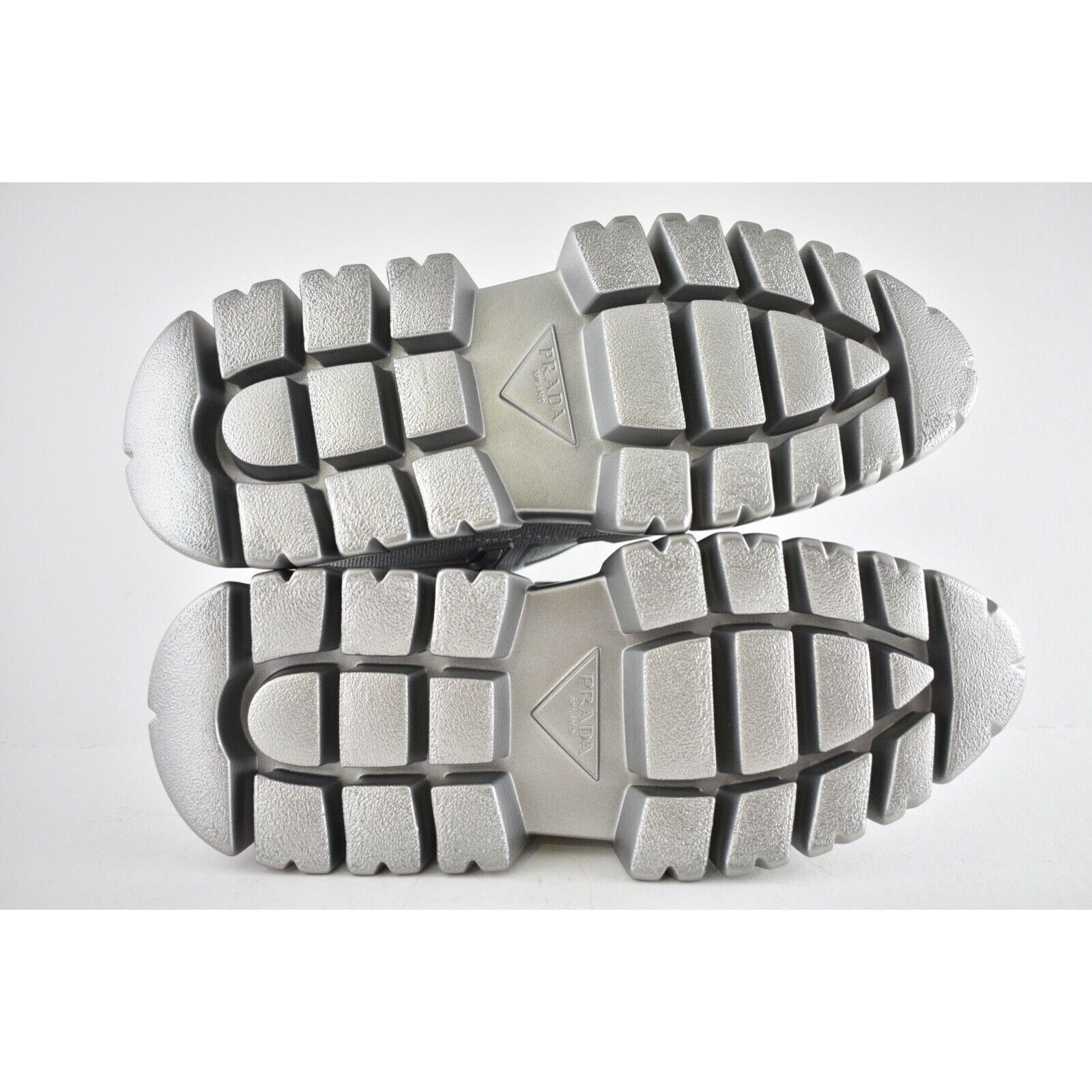Prada Prada Monolith Lug Sole Silver Platform Flat Low Sneaker 37 Size US 7 / IT 37 - 12 Thumbnail