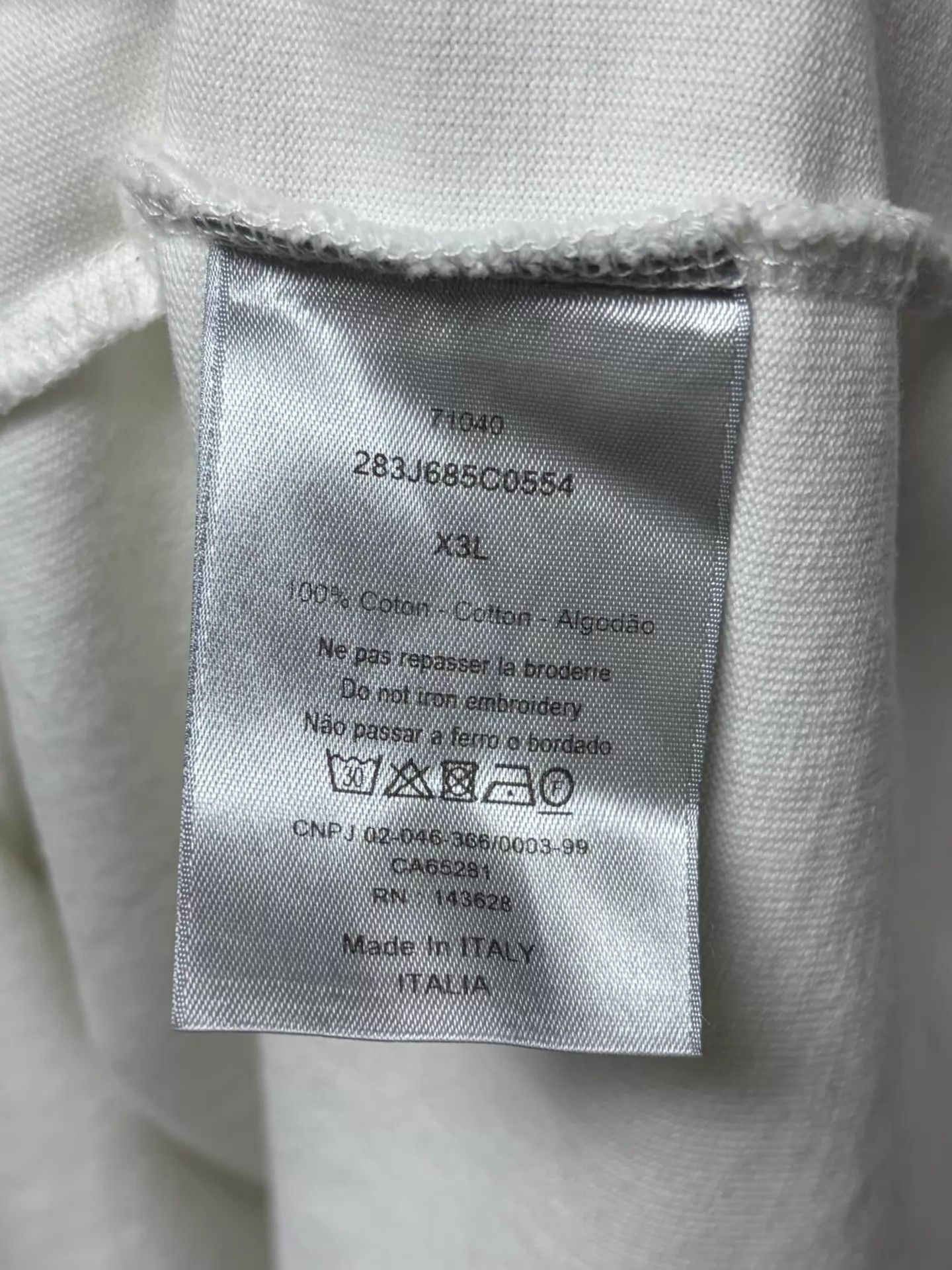 Dior Dior White Cotton Short Sleeve T-shirt XXXL Size US XXL / EU 58 / 5 - 4 Thumbnail