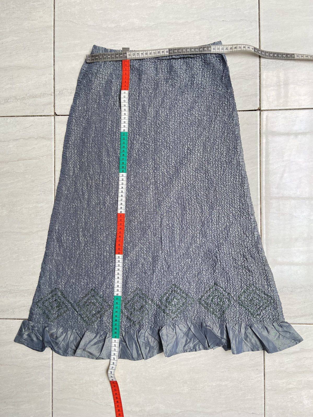 Japanese Brand PEPLUM By YOSHIKI HISHUNUMA Wrinkle Pleats Skirt Size 23" - 6 Thumbnail