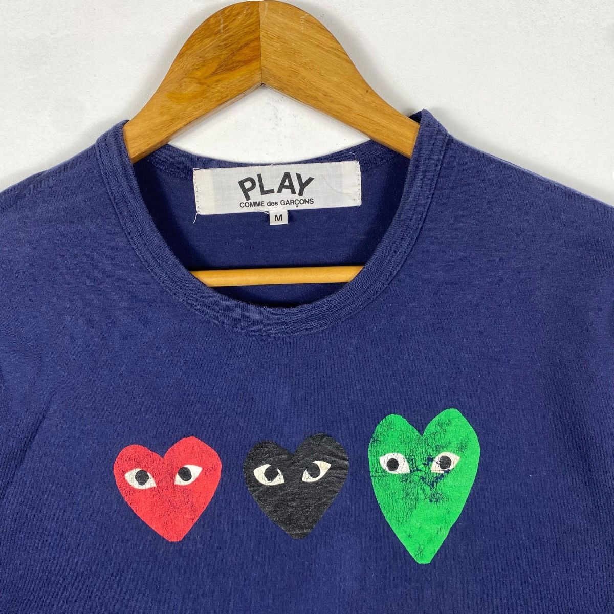 Comme des Garcons PLAY Comme Des Garcons Faded Graphic Logo Tee Shirt Medium Size US M / EU 48-50 / 2 - 2 Thumbnail