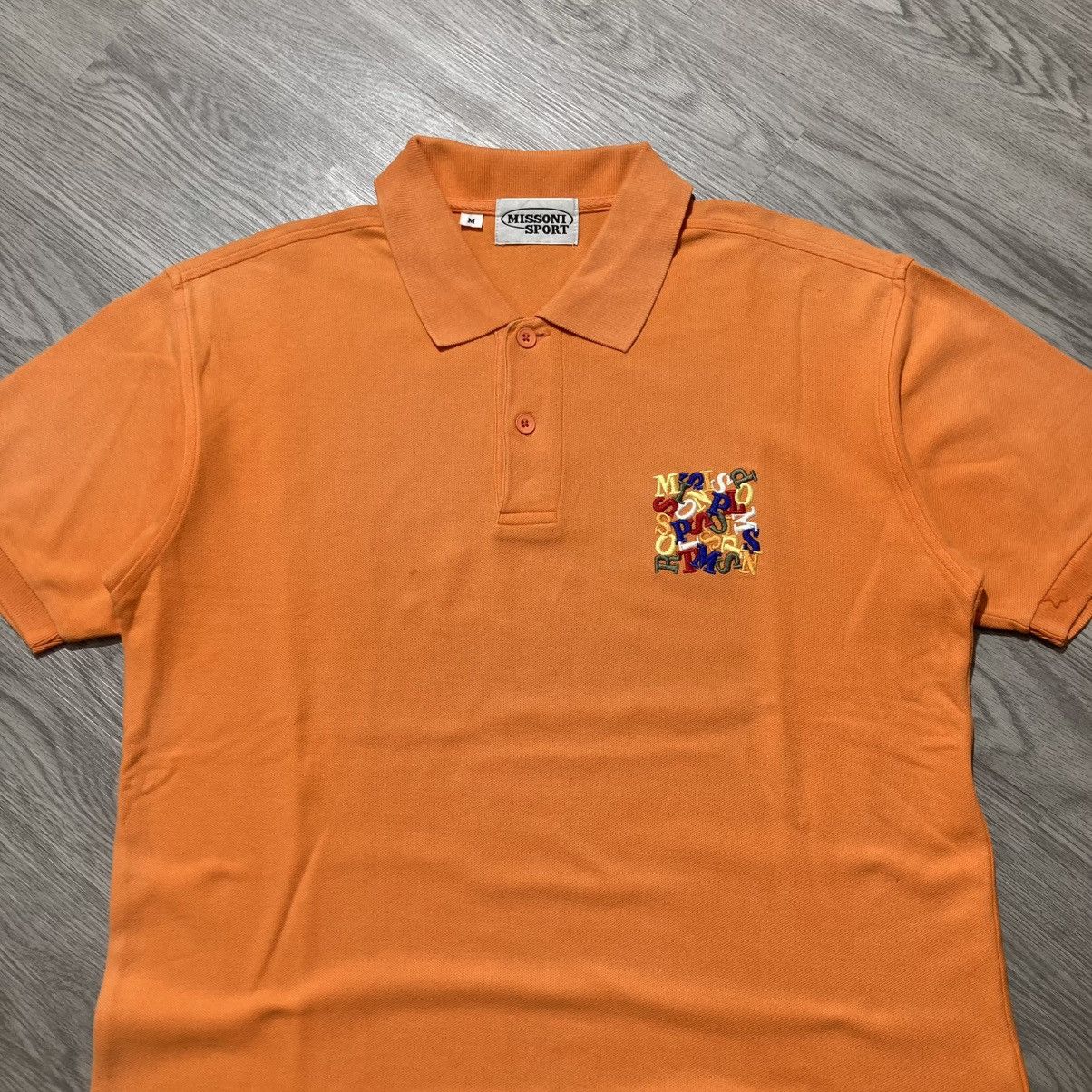 Missoni 1990s Vintage Missoni Sport Spellout Logo Polo Tshirt Orange Size US L / EU 52-54 / 3 - 2 Thumbnail