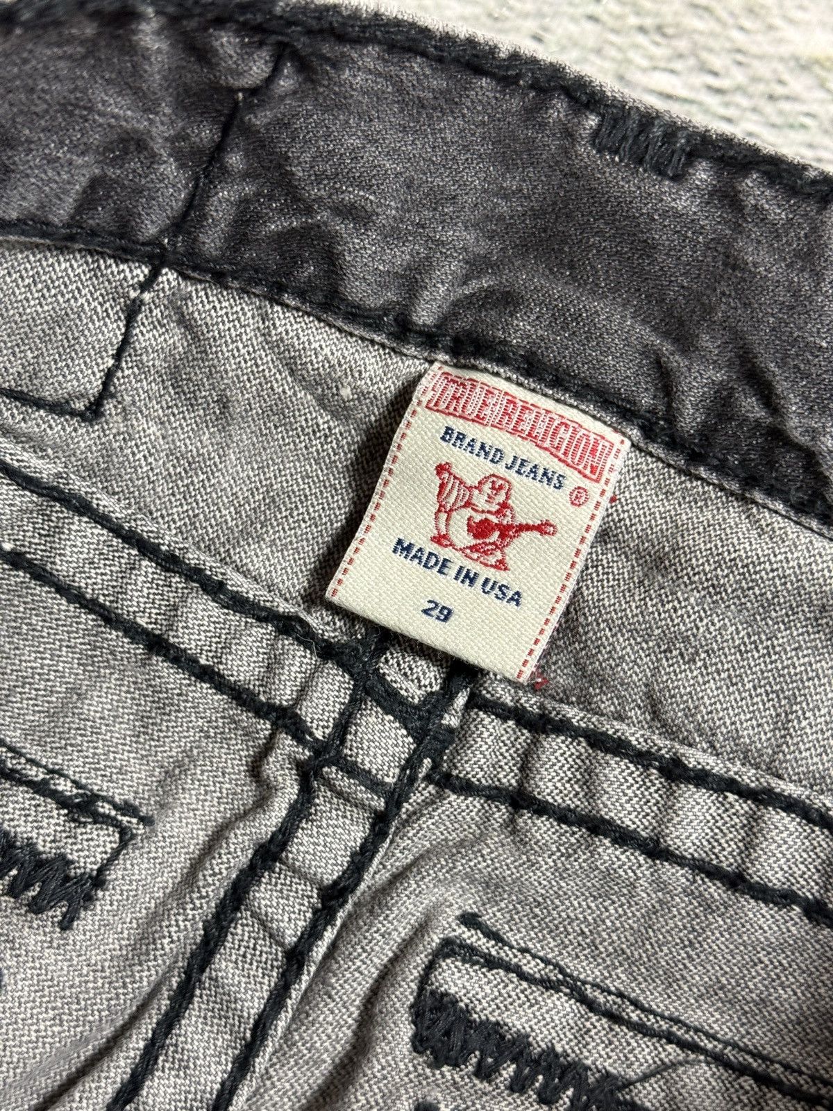 True Religion True Religion jeans grey black thick stitching Billy bootcut Size US 29 - 8 Thumbnail
