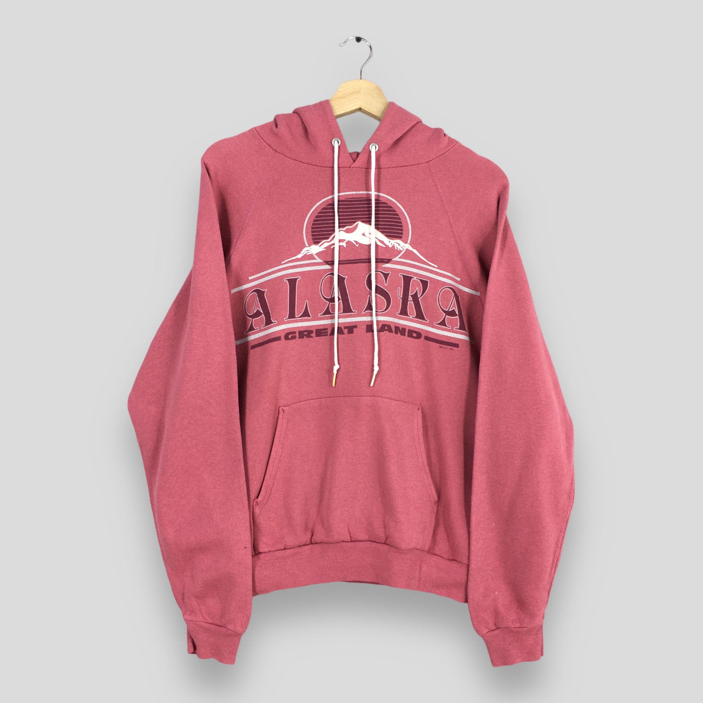 Hanes × Northern Reflections Vintage 90’s Alaska Usa Red Hoodie Sweater Medium Size US M / EU 48-50 / 2 - 1 Thumbnail