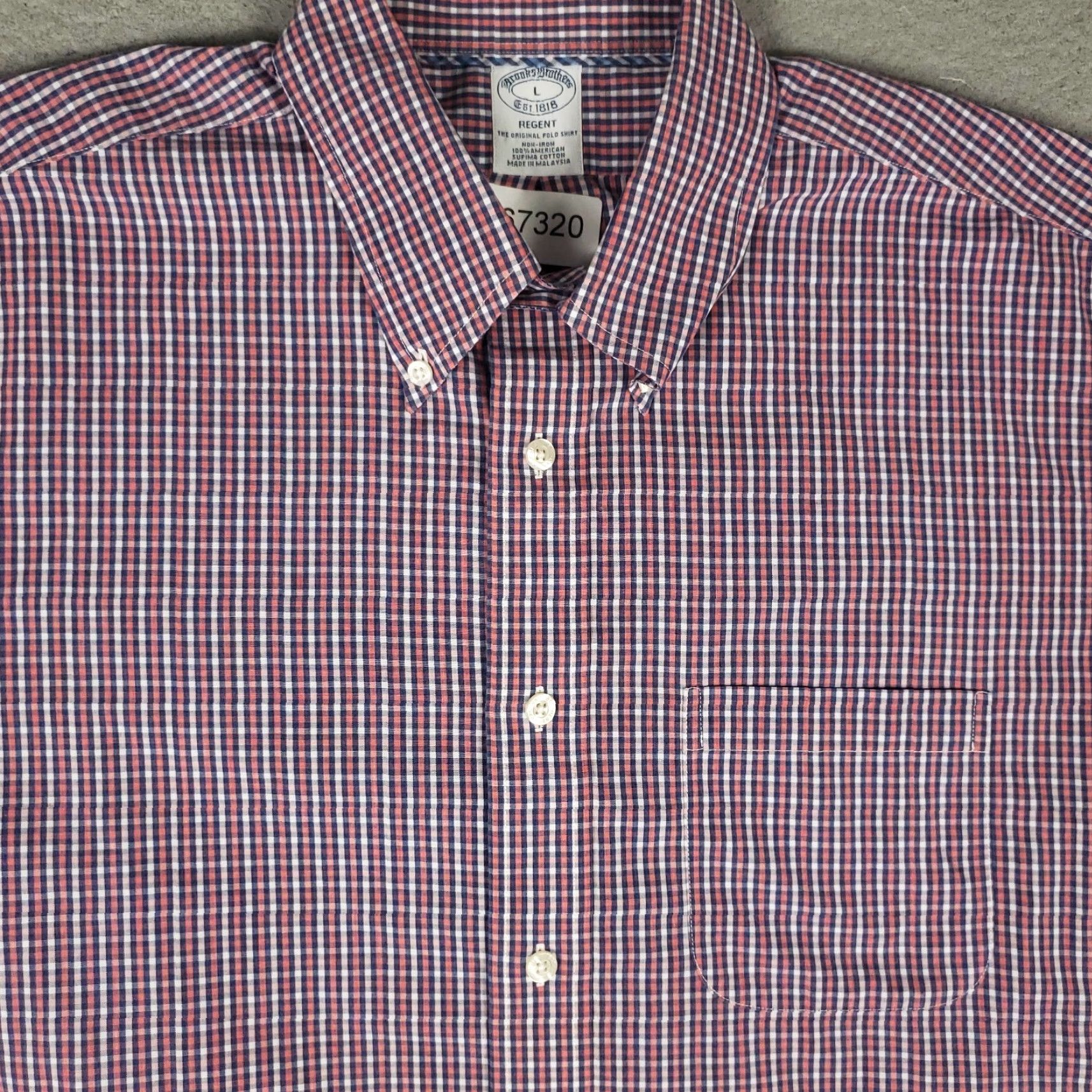Brooks Brothers Brooks Brothers Shirt Mens Large Pink Blue Plaid Casual Button Up Short Sleeve Size US L / EU 52-54 / 3 - 2 Thumbnail
