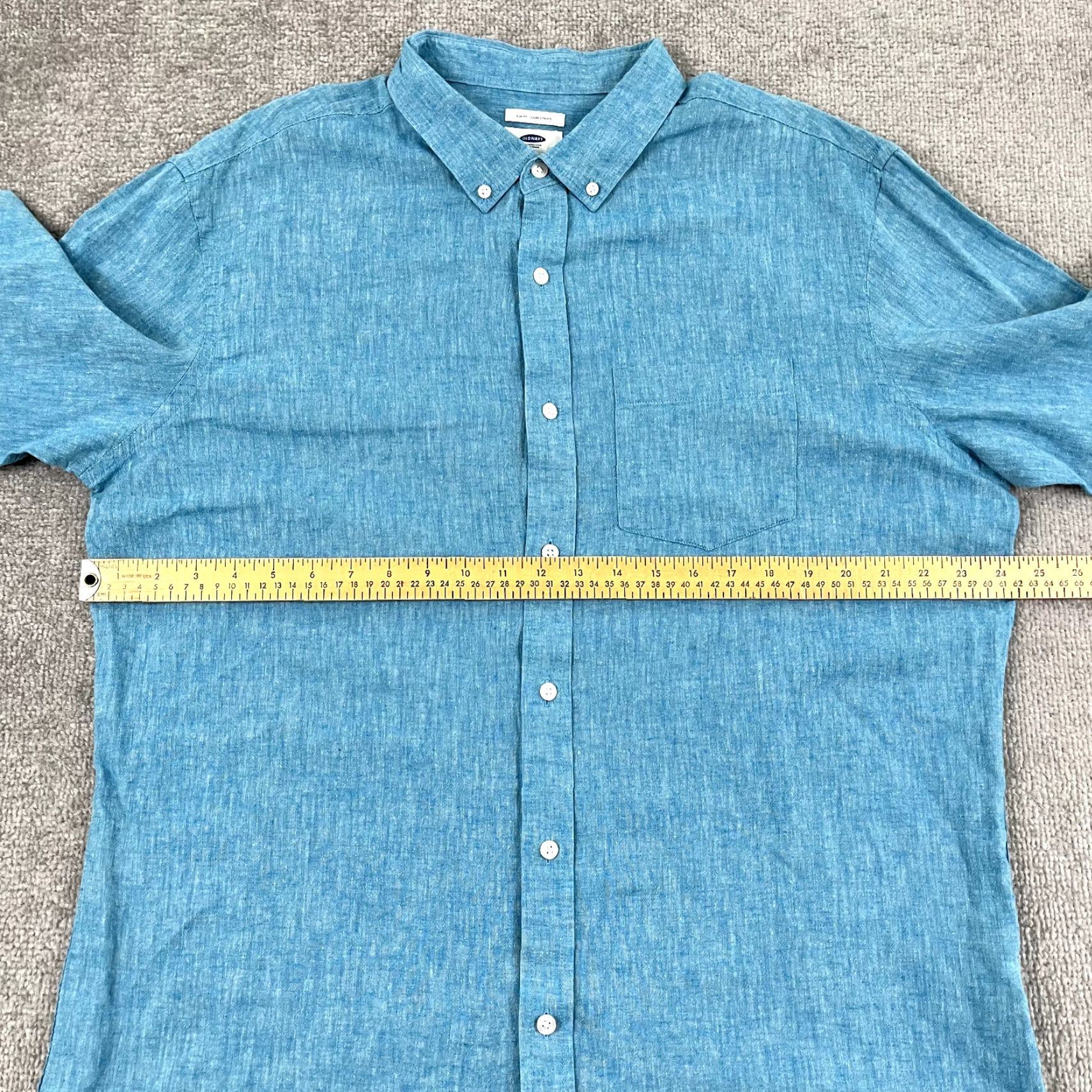 Old Navy OLD NAVY Shirt Mens XL Slim Blue Linen Blend Button-Down Long Sleeve Preppy L/S Size US XL / EU 56 / 4 - 5 Thumbnail