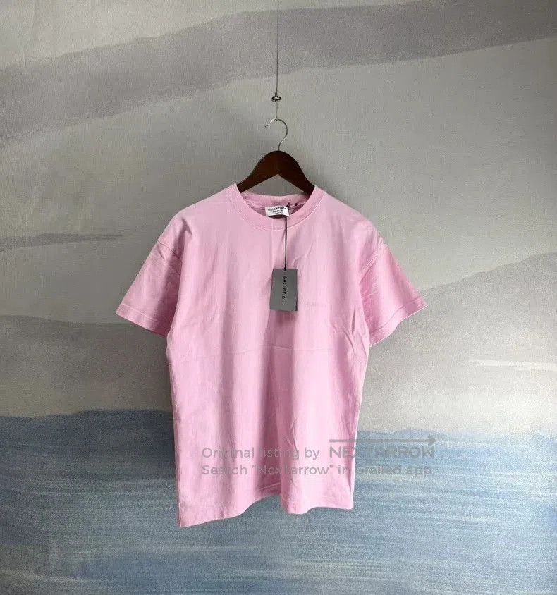 Balenciaga Pink Logo Short Sleeve Tee S.