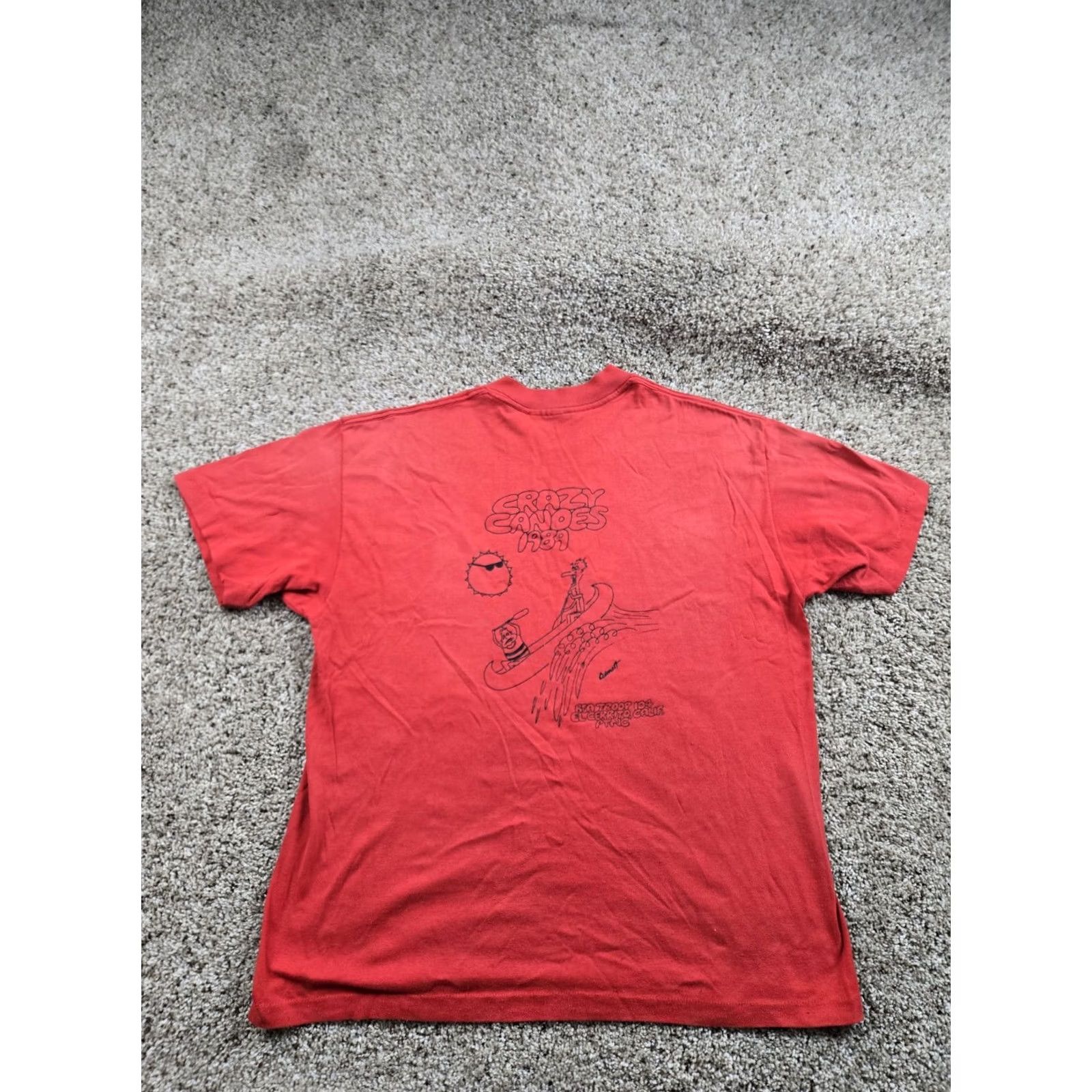 TEE JAYS VINTAGE Tee Jays Shirt Mens Large Red Canoes 1989 Single Stitch Tee Jays Logo Graphic Print Cotton T-Shirt Summer 80s Summer PR Men's Size US L / EU 52-54 / 3 - 2 Thumbnail
