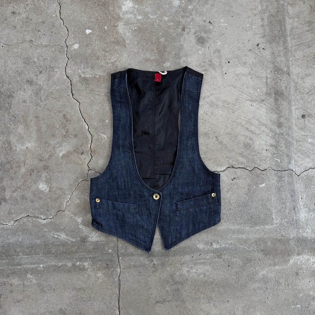 20471120 × Vintage Y2K Only Denim Officesirene Vest Size XS / US 0-2 / IT 36-38 - 1 Thumbnail