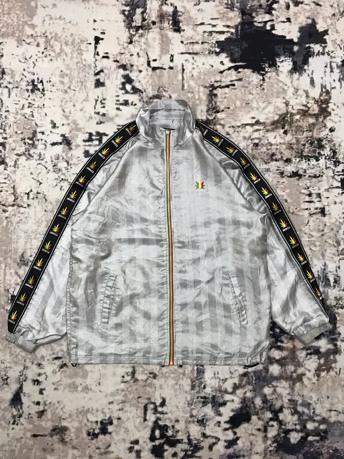 Japanese Brand Vintage Jamaica Sidetape Logo Windbreaker Jacket Size US XL / EU 56 / 4 - 5 Thumbnail