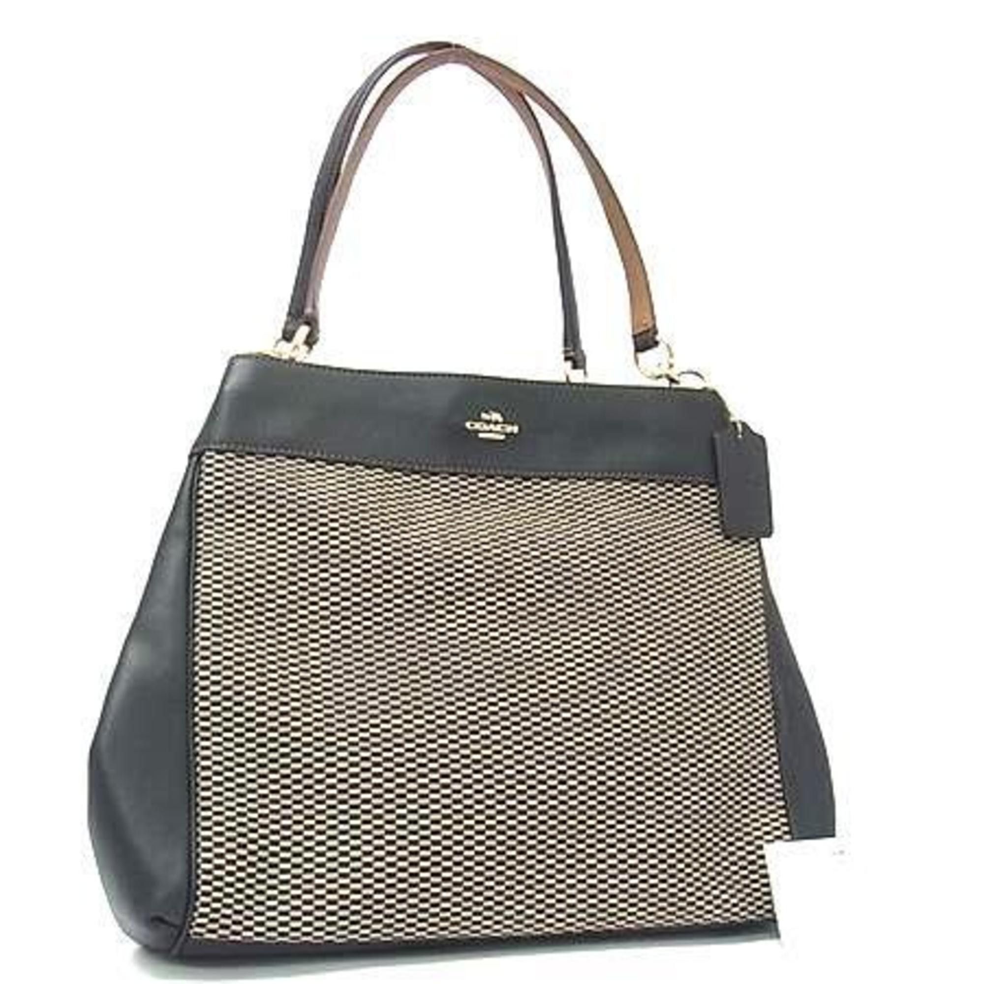 COACH Exploded Reps Tote Bag F57540 in Black Canvas and Leather for Women