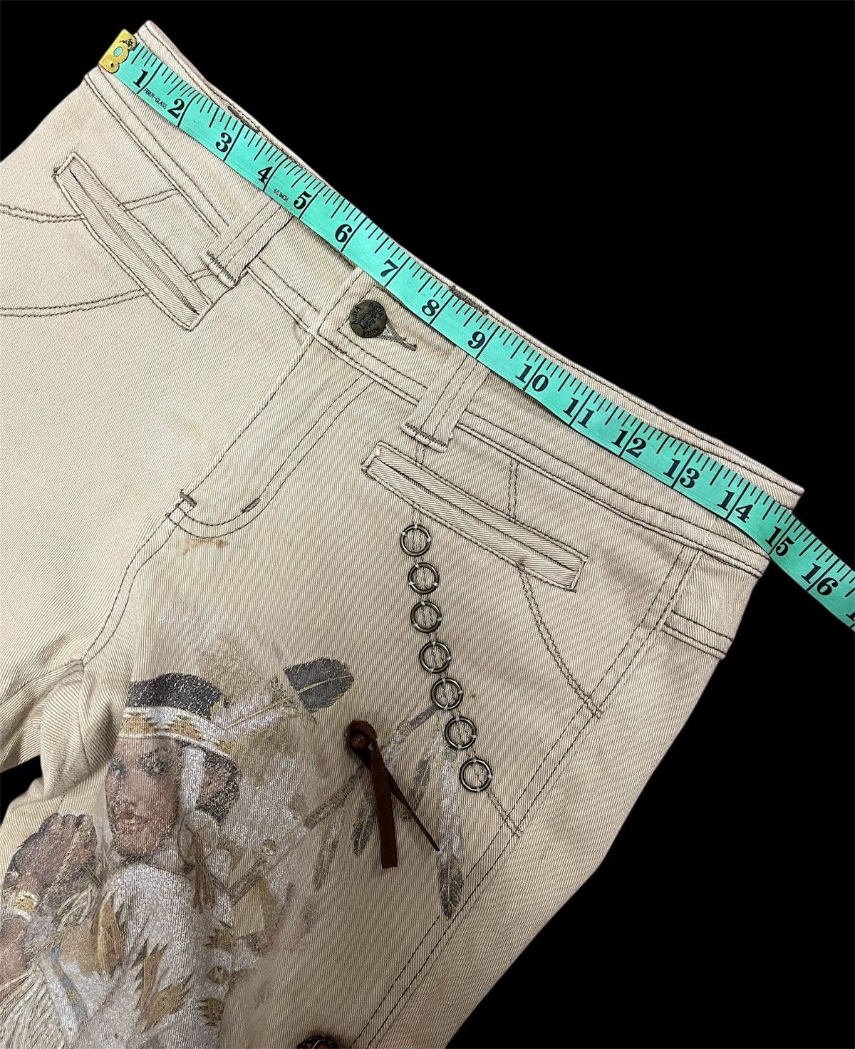 GOA Vintage Flared Patches Pants x Native American Art Size US 30 / EU 46 - 6 Thumbnail