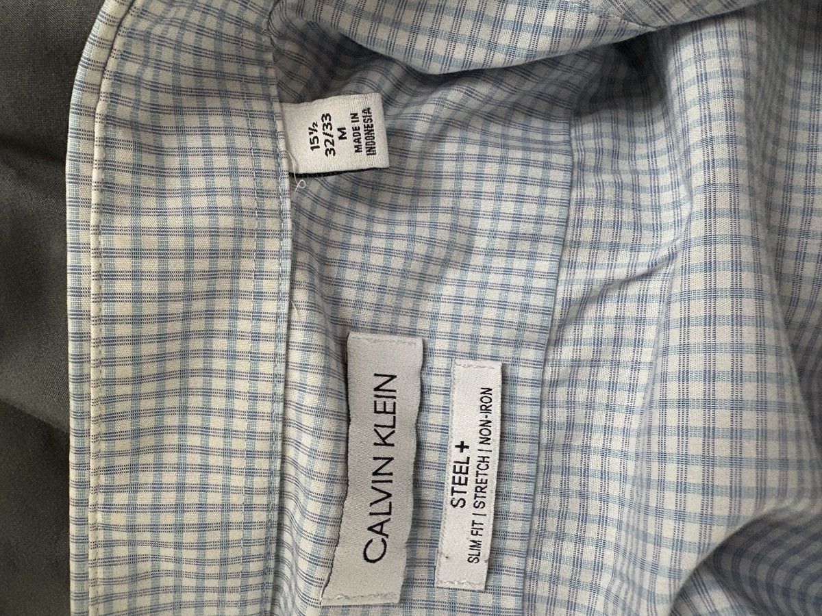 Calvin Klein calvin klein blue checkered steel+ button up Size US M / EU 48-50 / 2 - 3 Thumbnail