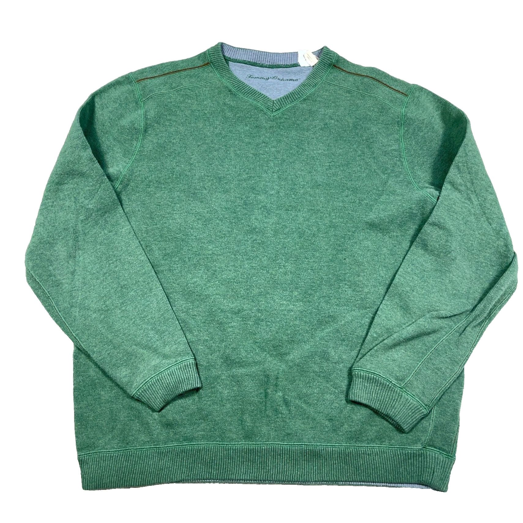 Tommy Bahama Tommy Bahama Sweater Men XL Green Gray Reversible V-Neck Pullover Shirt Knit Zipper Embroidered Logo Size US XL / EU 56 / 4 - 2 Thumbnail