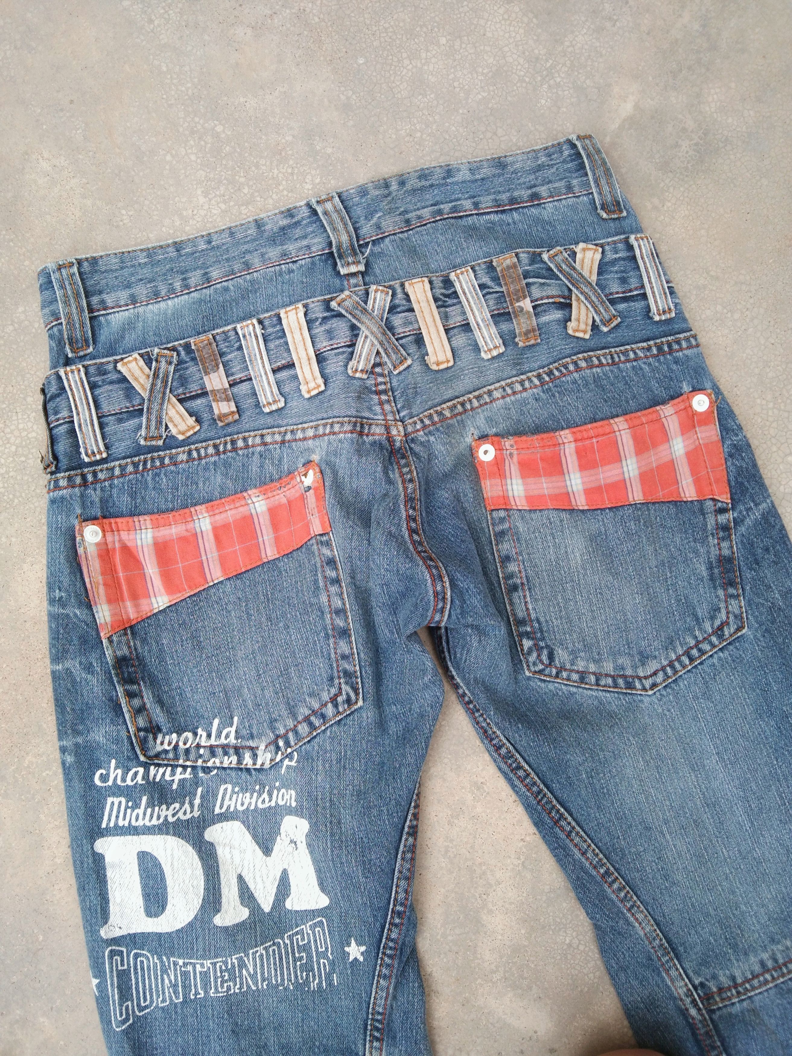 Japanese Brand Vintage Engineered Jeans Double Waist Japanese Denim 31x31.5 Size US 31 - 3 Thumbnail