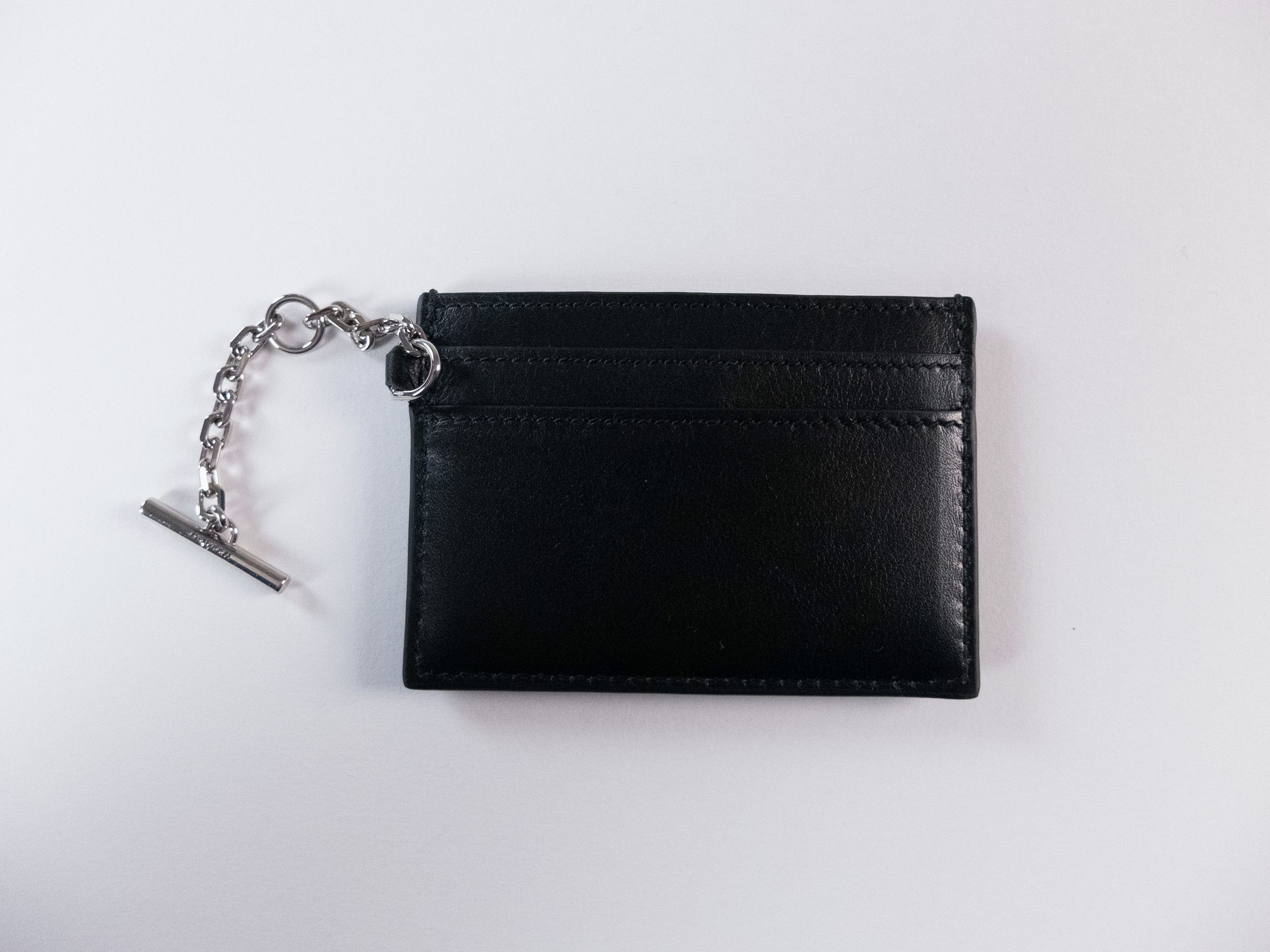 Alexander McQueen ALEXANDER MCQUEEN black T-bar leather card holder with chain Size ONE SIZE - 4 Thumbnail