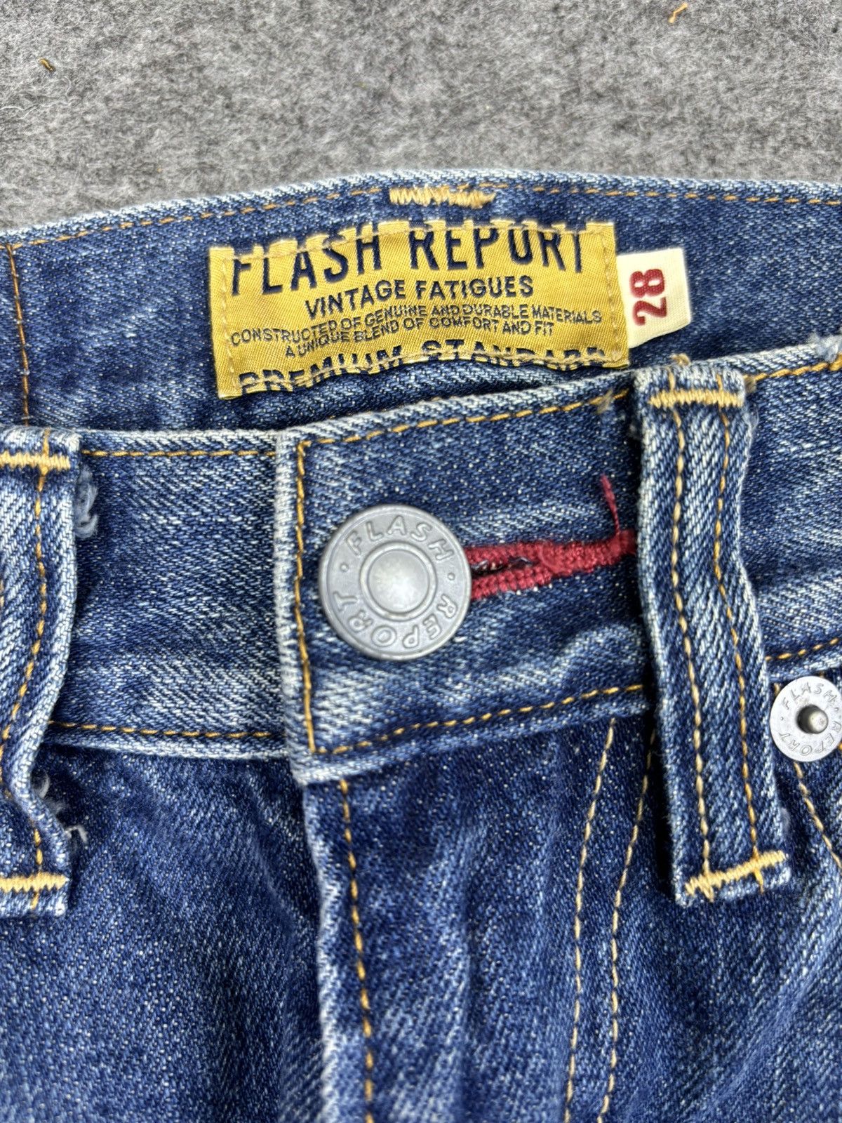 Japanese Brand 💥90s Style💥Flash Report Distressed Denim F805 Size US 28 / EU 44 - 5 Thumbnail