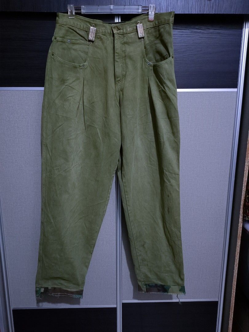 image of Karl Kani Baggy Jeans X Tupac Wear in Green, Men's (Size 35)