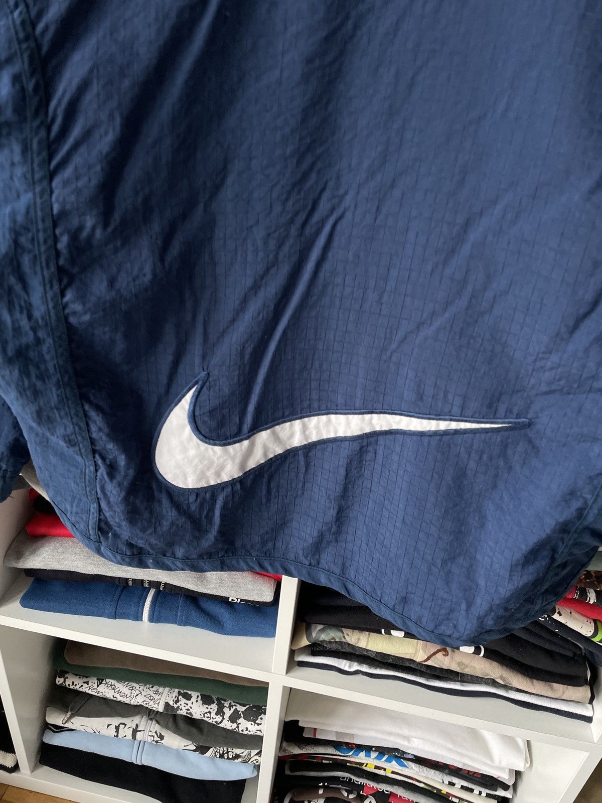 Japanese Brand Nike Vintage Track Jacket Big Swoosh Drill Japanese Cropped Size US M / EU 48-50 / 2 - 3 Thumbnail