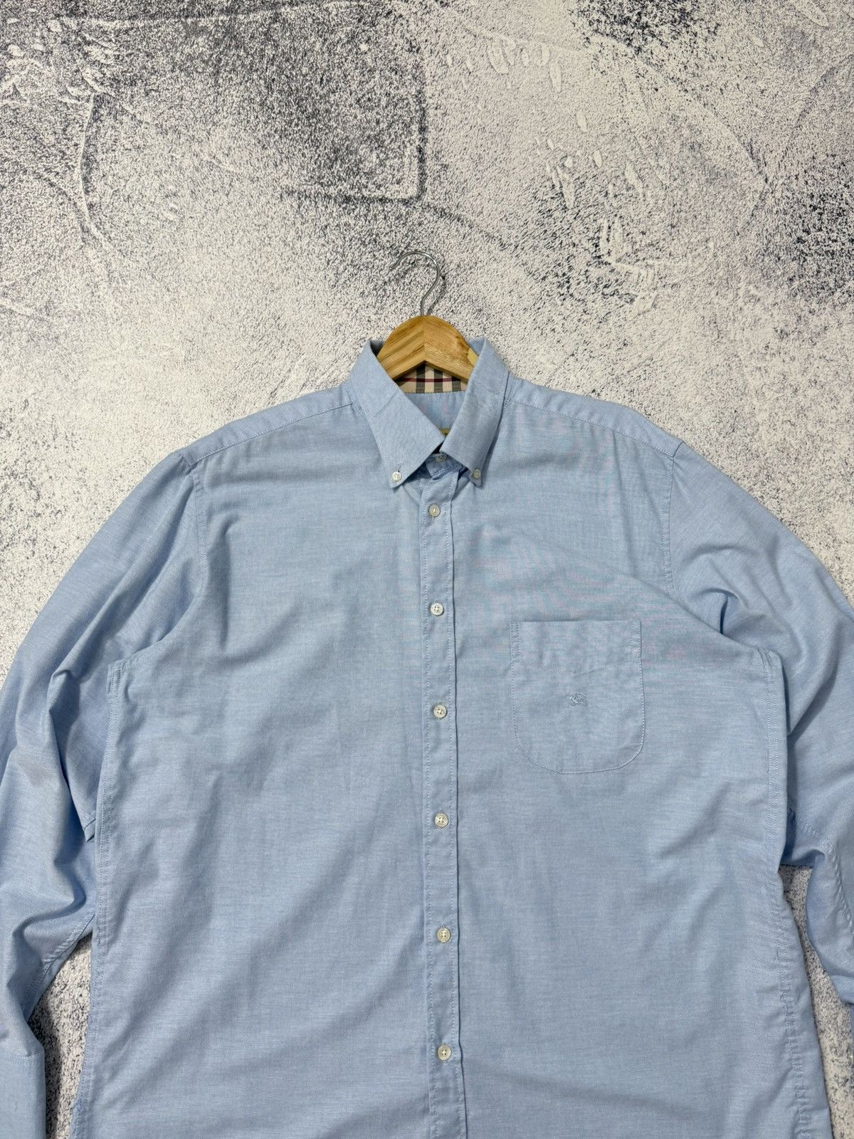 Burberry × Vintage Vintage Burberry London Blue Button Up Shirt Size XL Size US XL / EU 56 / 4 - 4 Thumbnail