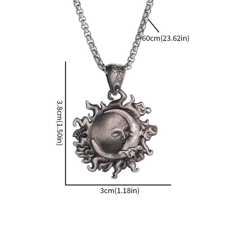Jewelry Sun Moon Star Kiss Pendant Necklace Size ONE SIZE - 6 Thumbnail