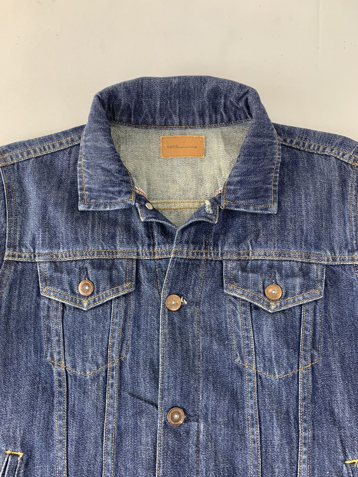 Japanese Brand Earth Music Indigo Denim Jacket Double Pocket Western Size L / US 10 / IT 46 - 4 Thumbnail